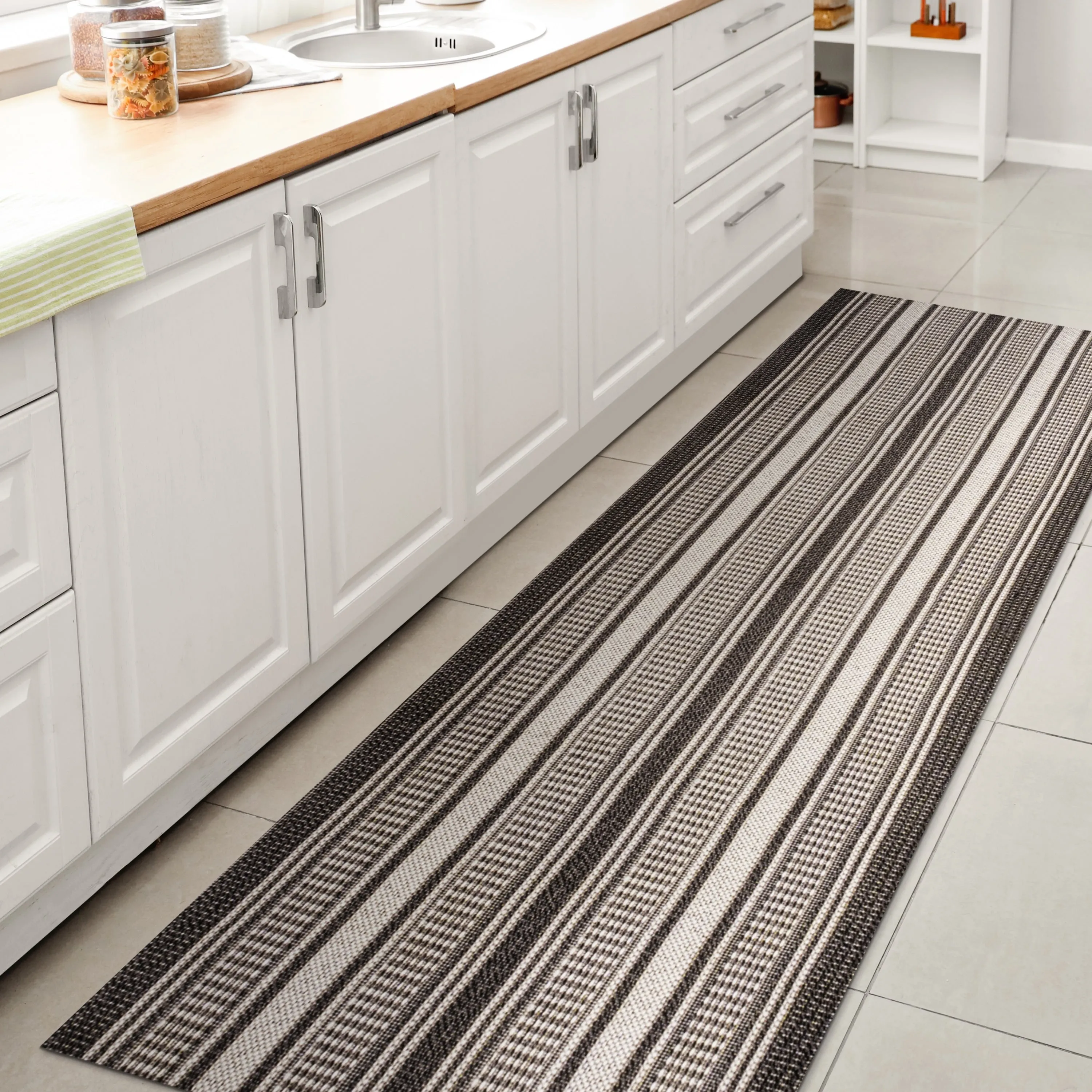 JONATHAN Y Negril Modern Double Stripe Indoor/Outdoor Area Rug