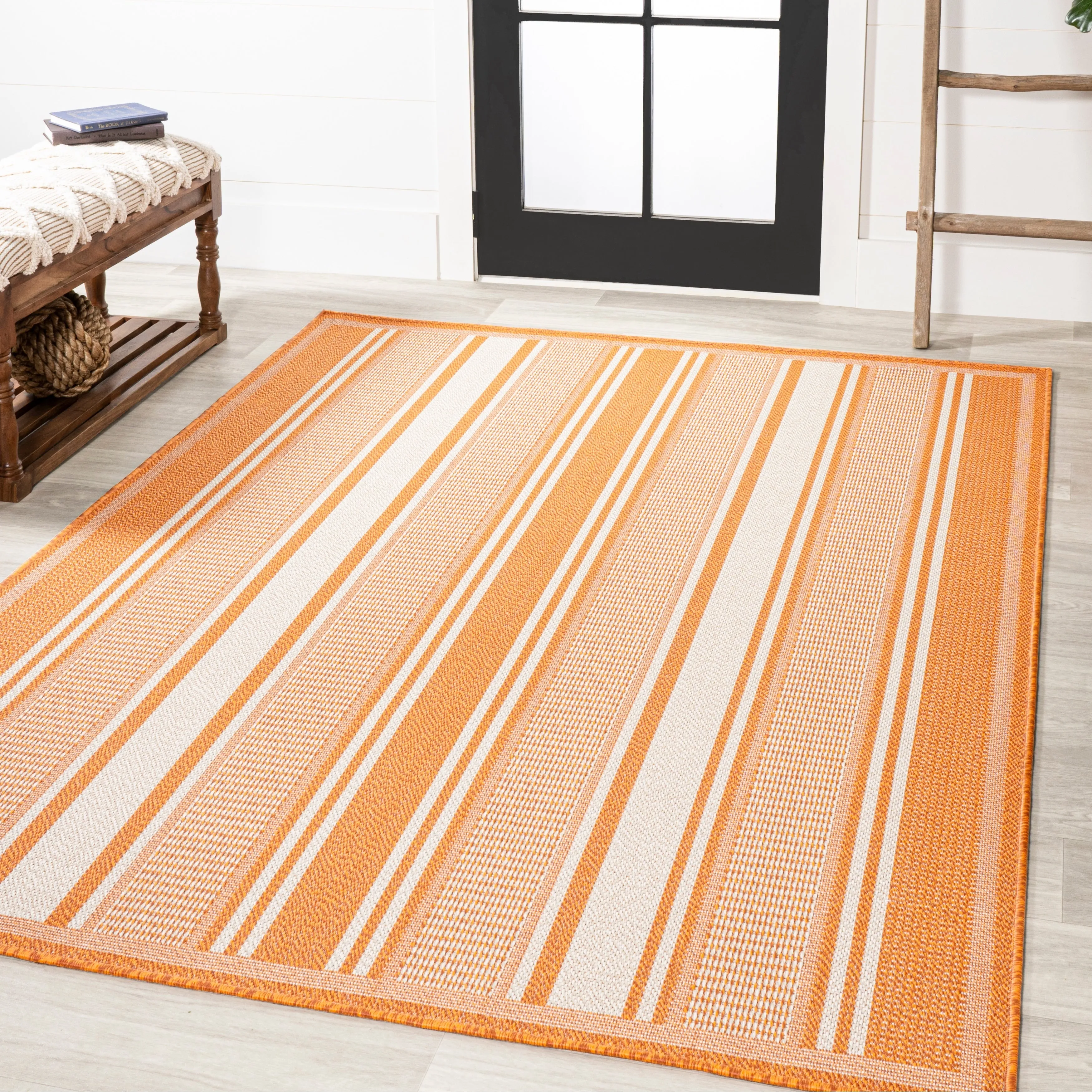 JONATHAN Y Negril Modern Double Stripe Indoor/Outdoor Area Rug