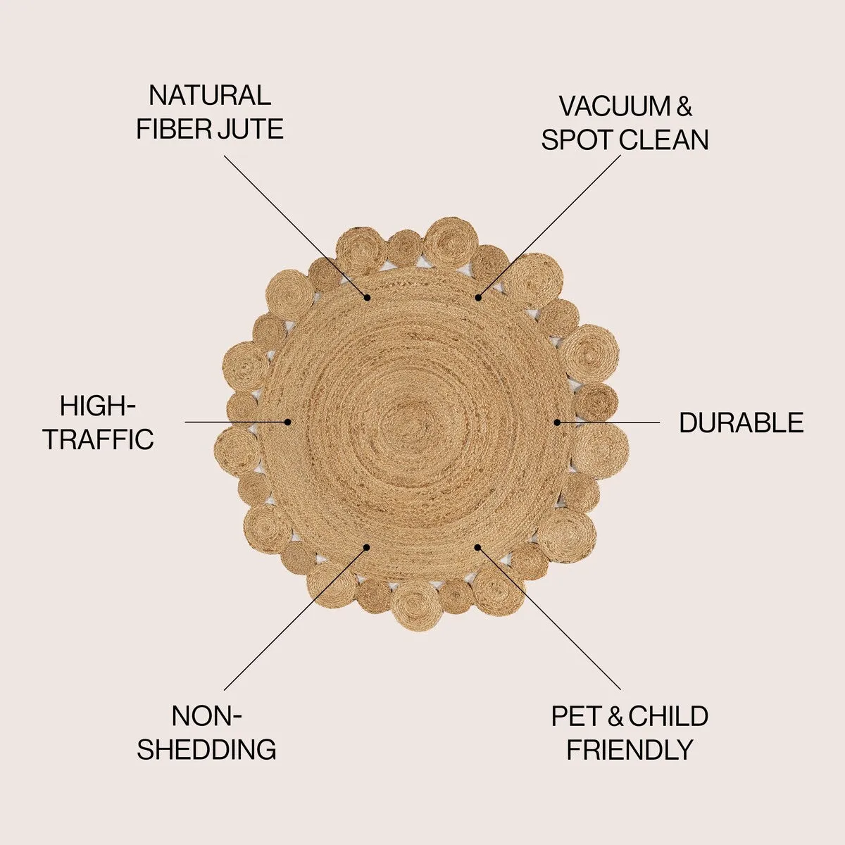 JONATHAN Y Soleil Round Natural Jute hippie Circle Area Rug