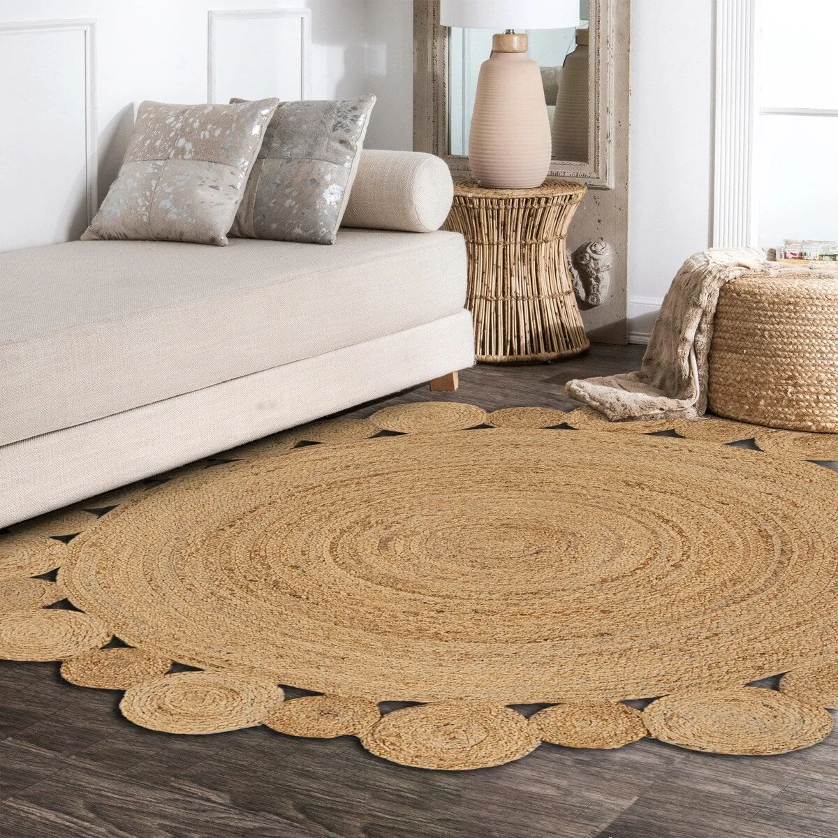 JONATHAN Y Soleil Round Natural Jute hippie Circle Area Rug