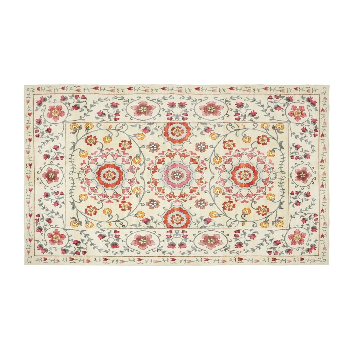 Kaspene Home Floral Machine Washable Area Rug