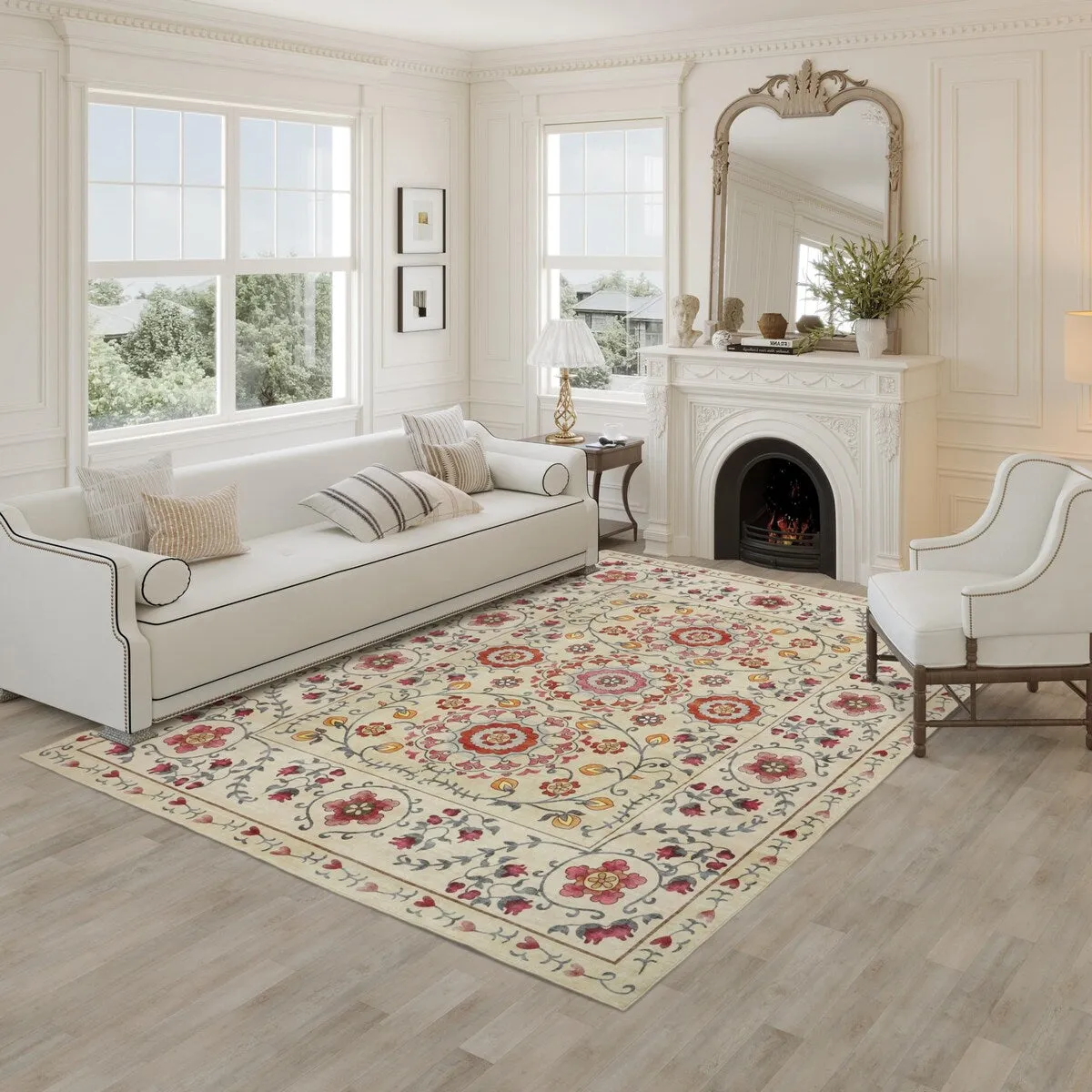 Kaspene Home Floral Machine Washable Area Rug