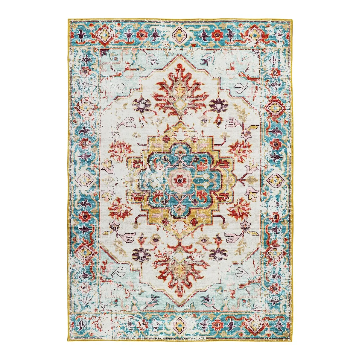 Kaspene Home Multi Colored Medallion Washable Accent Area Rug