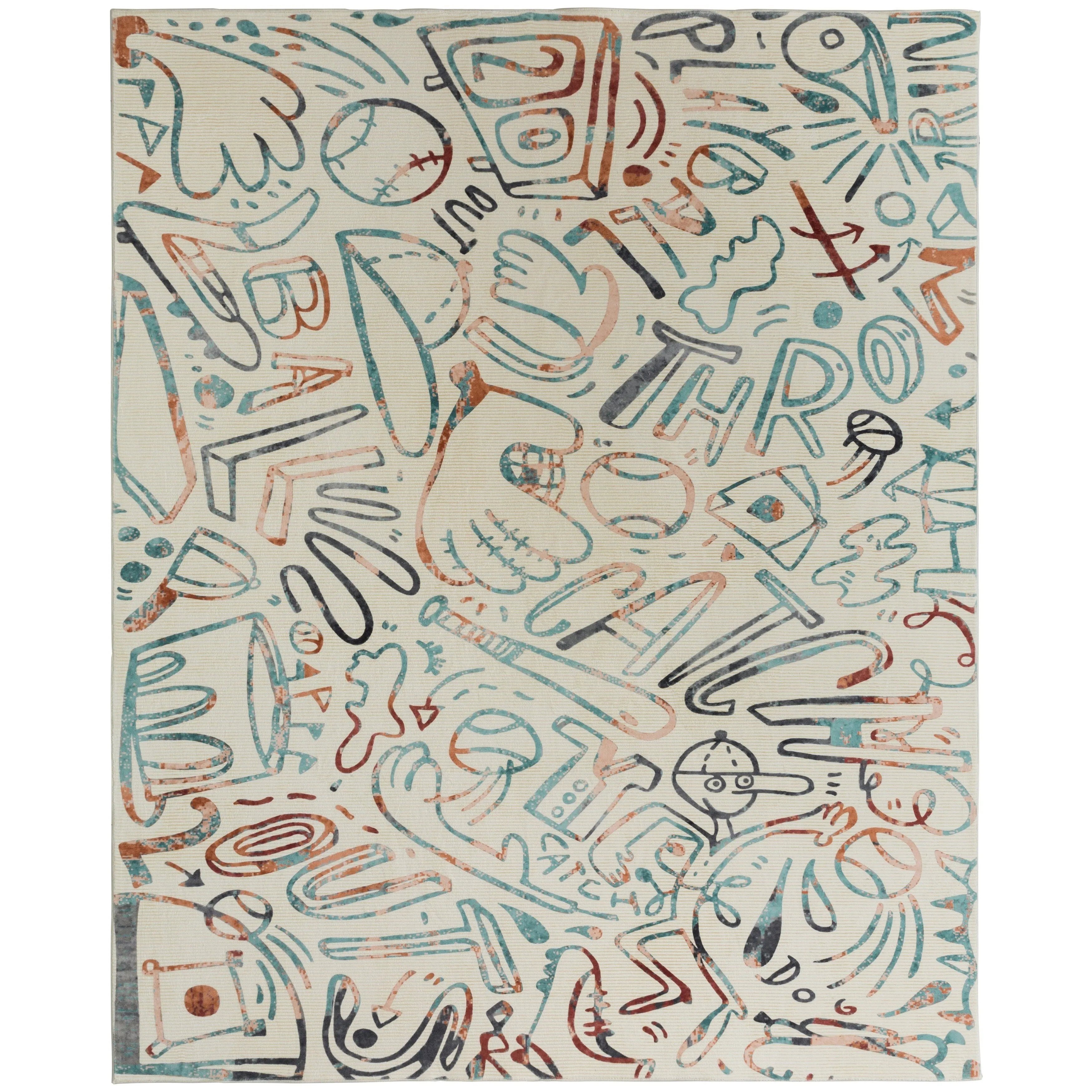 Katie Merz SPORTSGLYPHS Baseball Area Rug