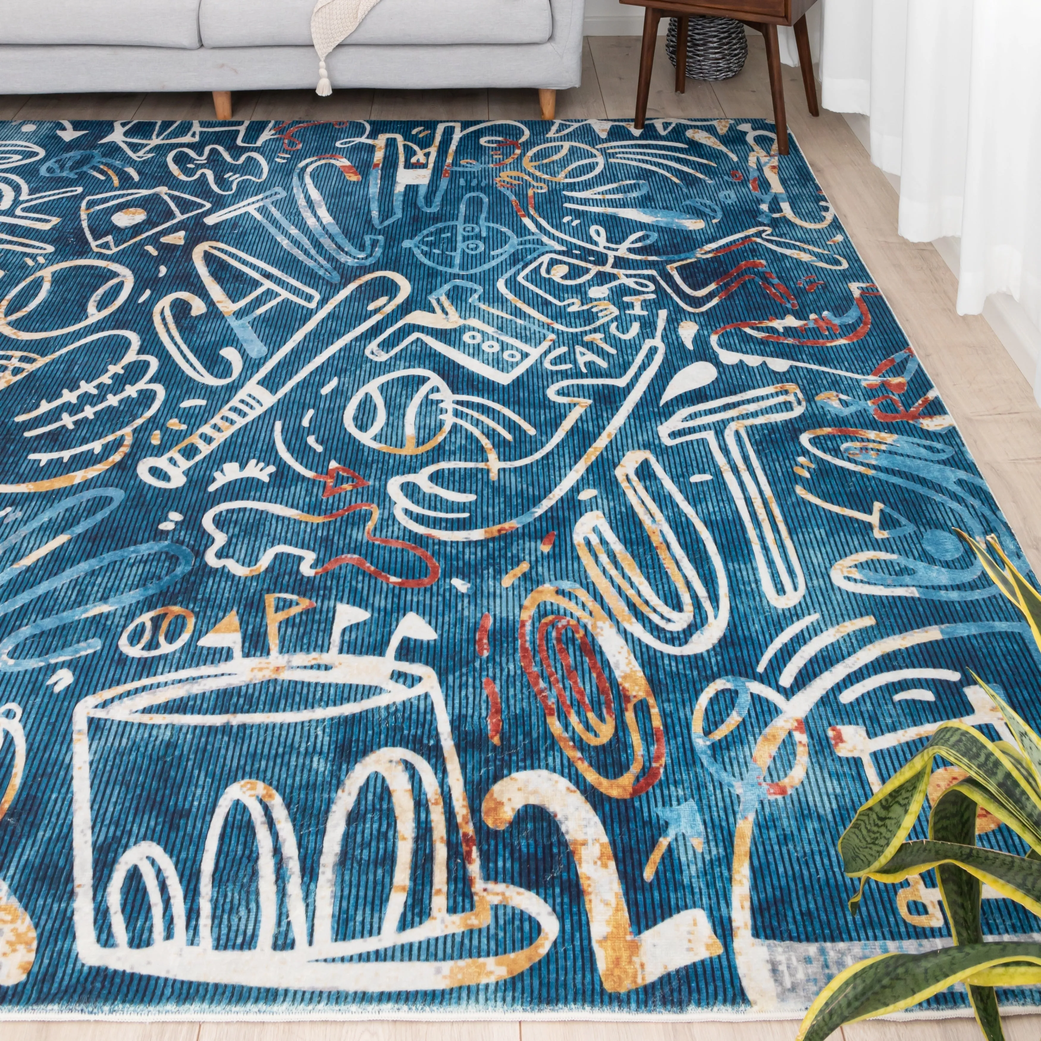 Katie Merz SPORTSGLYPHS Baseball Area Rug