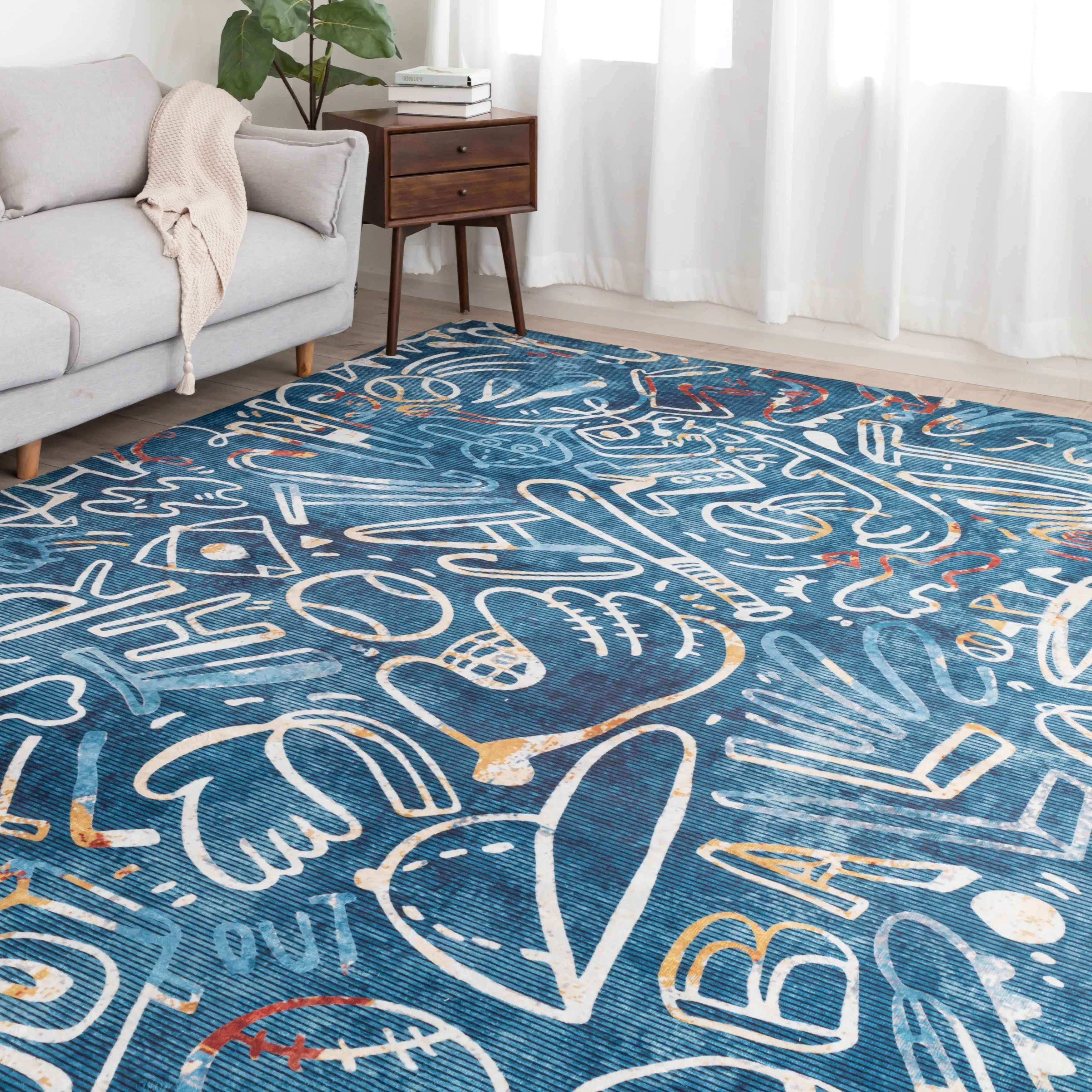 Katie Merz SPORTSGLYPHS Baseball Area Rug