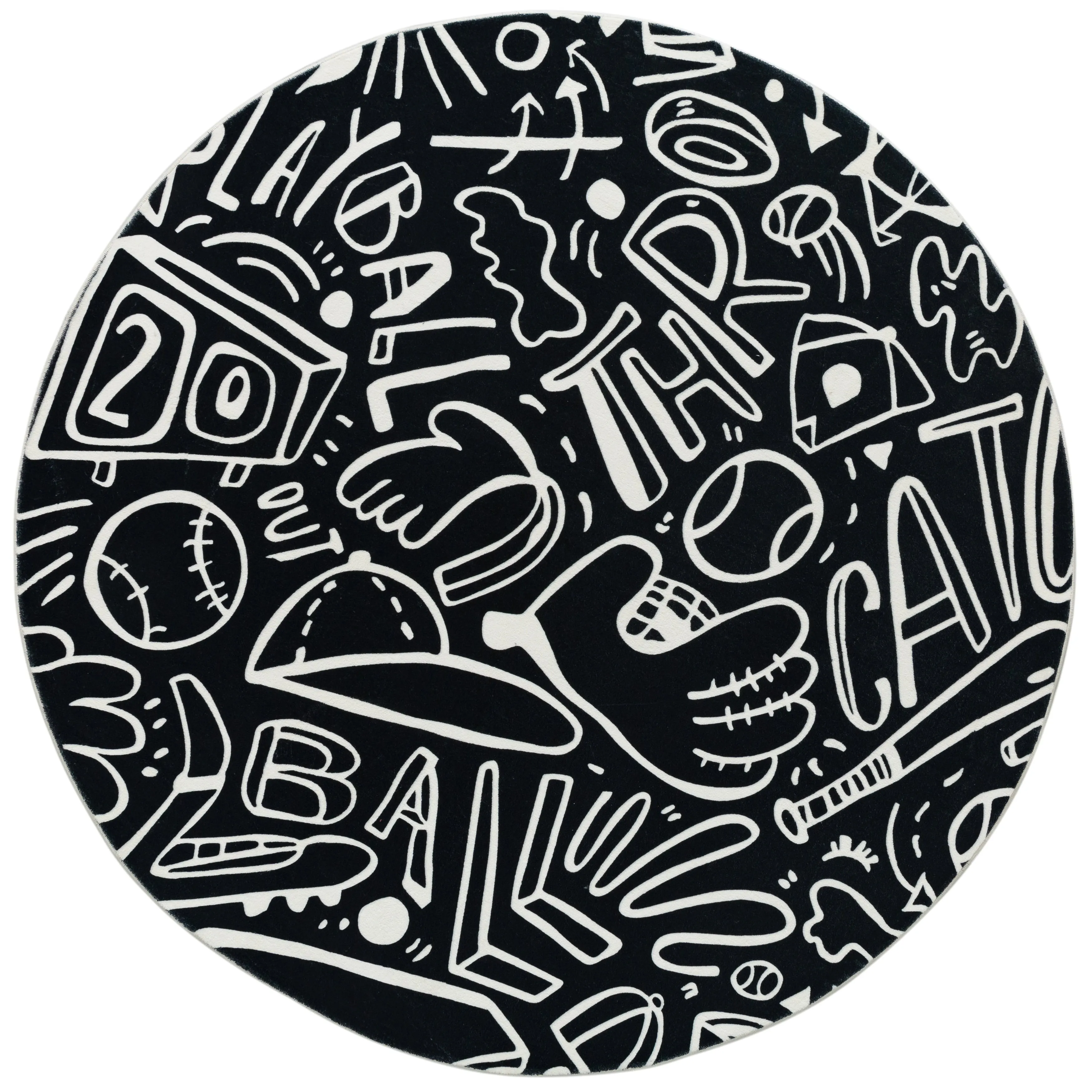 Katie Merz SPORTSGLYPHS Baseball Area Rug