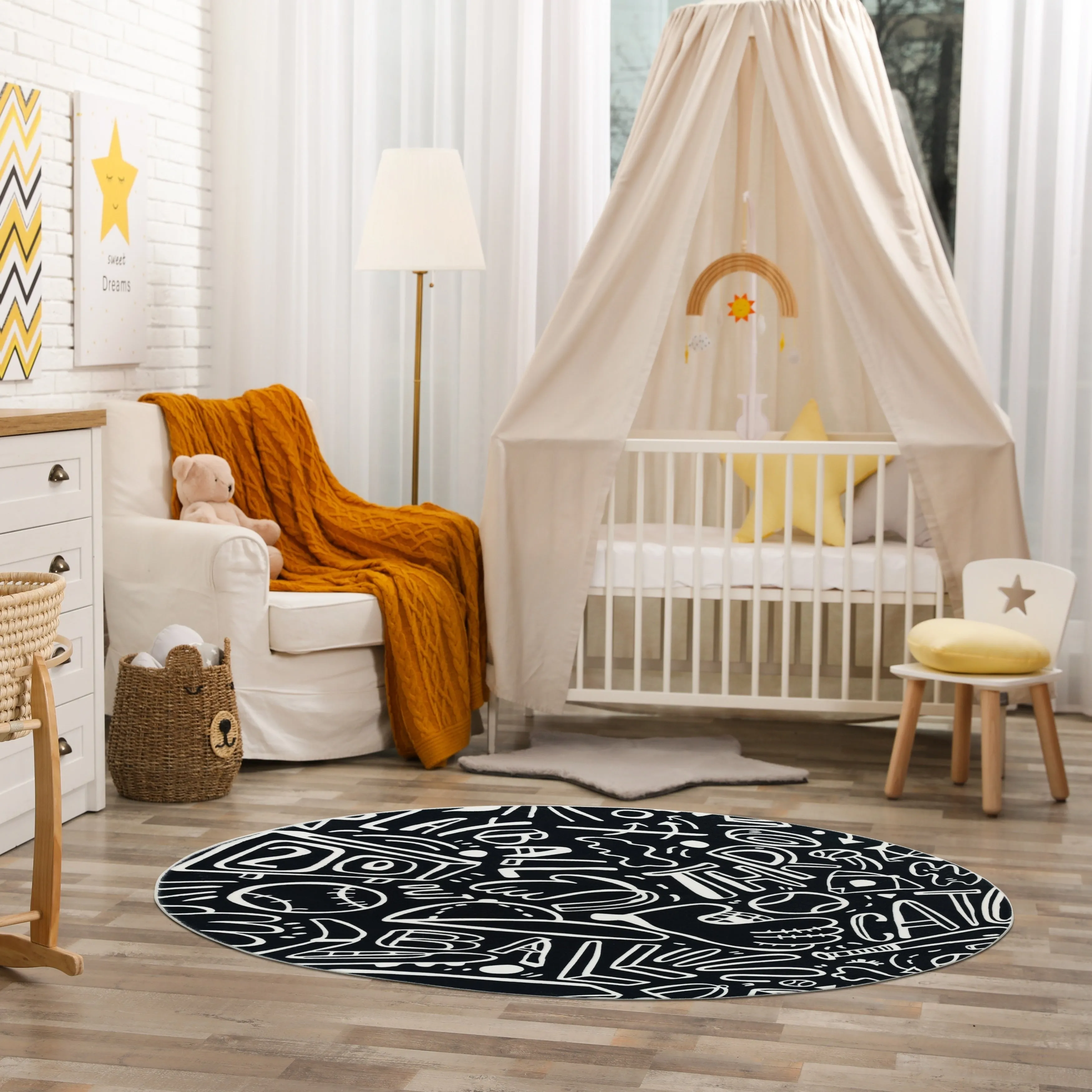 Katie Merz SPORTSGLYPHS Baseball Area Rug