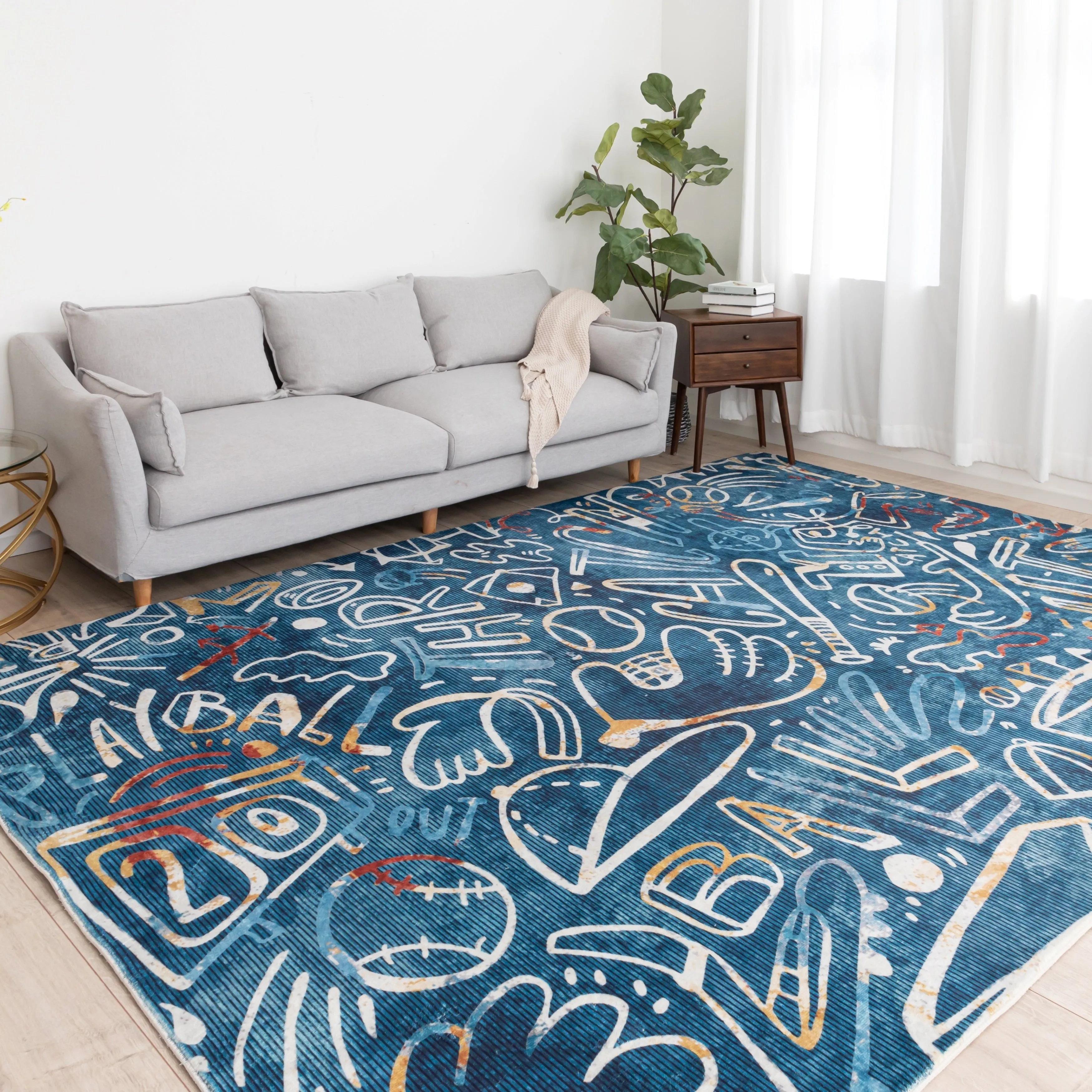 Katie Merz SPORTSGLYPHS Baseball Area Rug