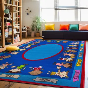 Kids Educational Learning Non Slip Area Rug