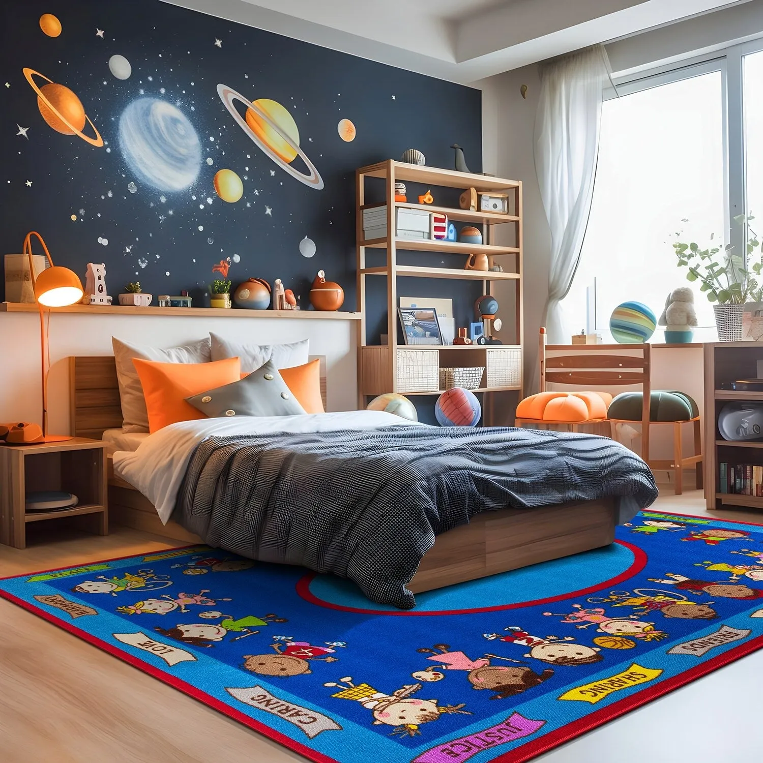 Kids Educational Learning Non Slip Area Rug