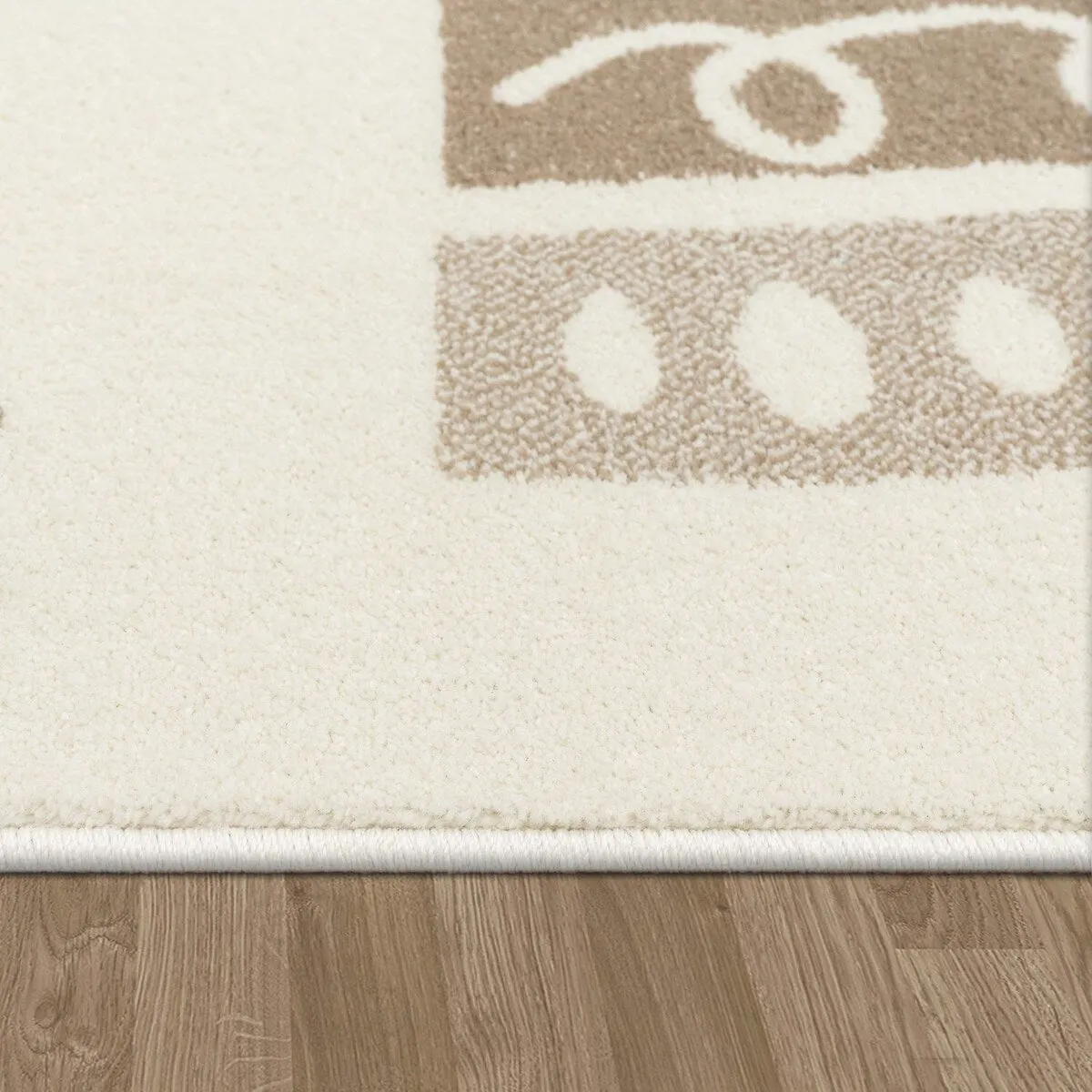 Kids Rug with Rainbow and Hearts in Pastel Colors
