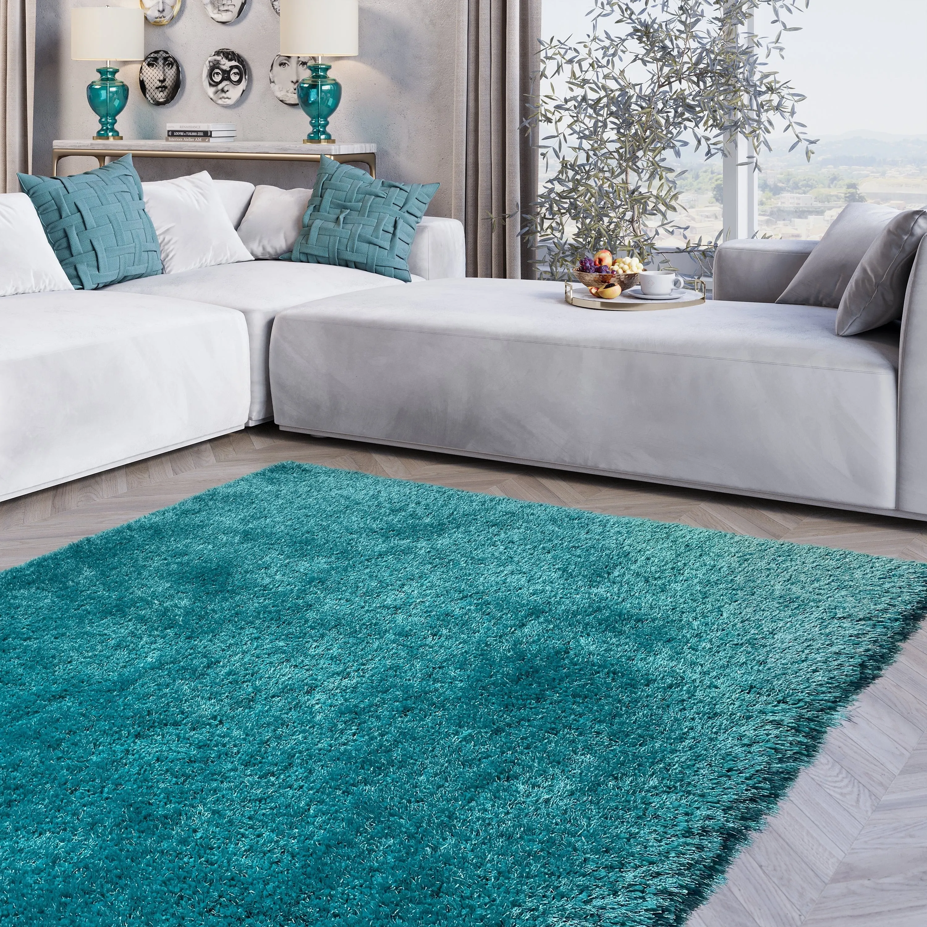 LA Rug Linens Romance 1.5-inch Thick Soft Pile Shag Area Rug
