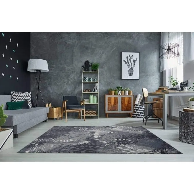 LaDole Rugs Durable Casa Loma Turkish Area Rug in Grey Cream