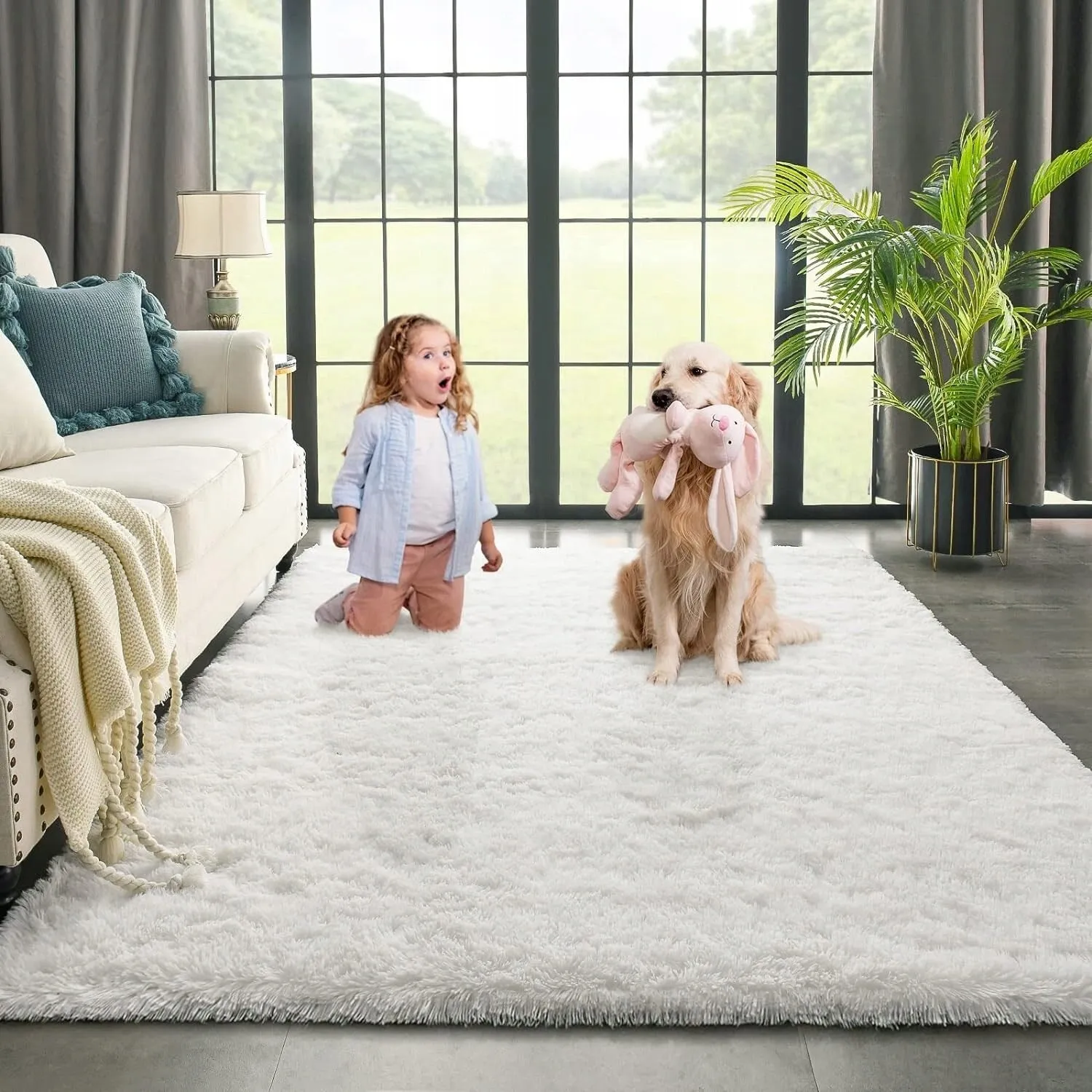 Large Size Home Decor Carpet Washable Nursery Area Rug - 8' x 10'
