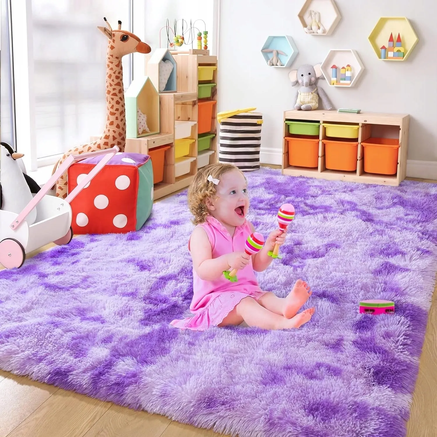Large Size Home Decor Carpet Washable Nursery Area Rug - 8' x 10'