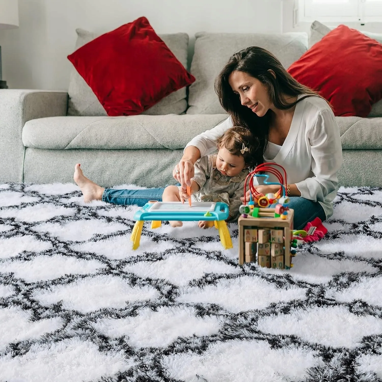 Large Size Home Decor Carpet Washable Nursery Area Rug - 8' x 10'
