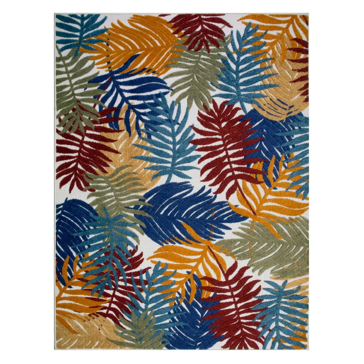 Leick Home Talipot Palm Outdoor Area Rug Rectangle 8'X10' With Non-Slip Rug Pad - 8' x 10'