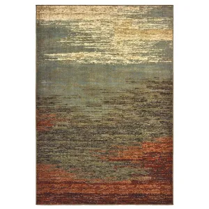 Lens Brown Blue Abstract Contemporary Casual Area Rug