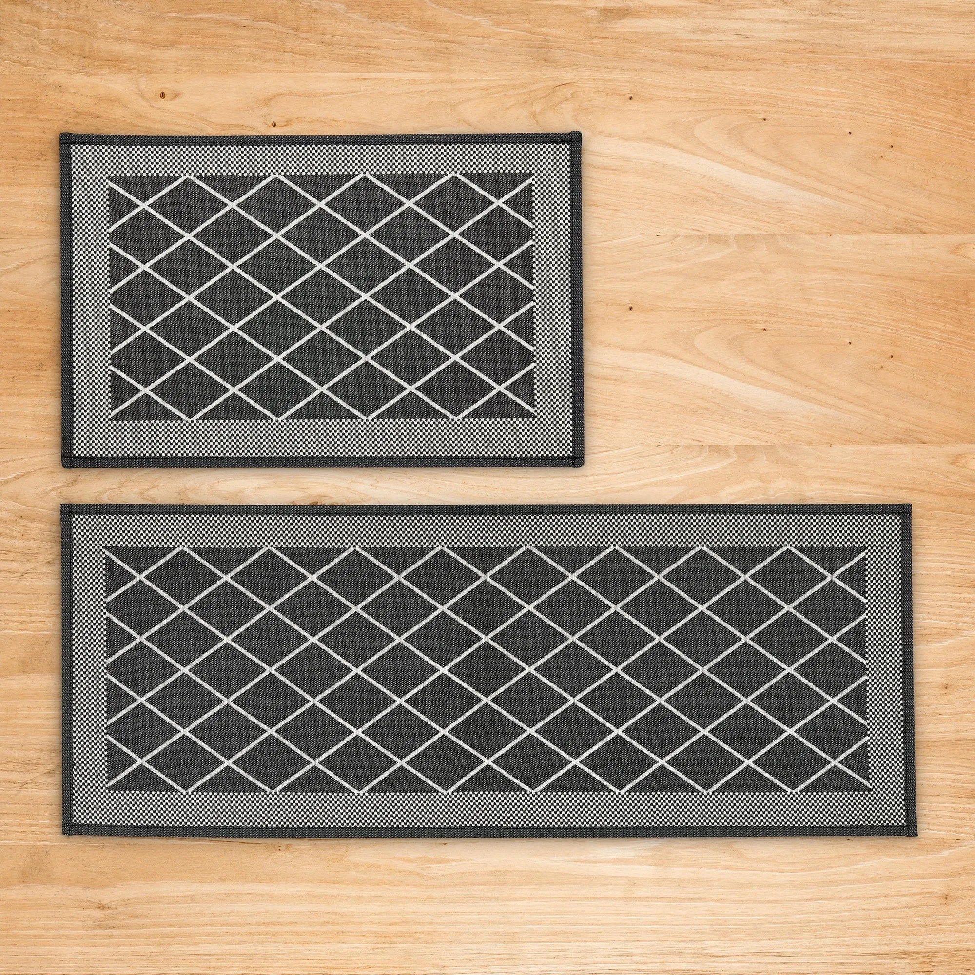 Linery & Co. Machine Washable Slip Resistant Bordered 2 Pack Accent Rugs