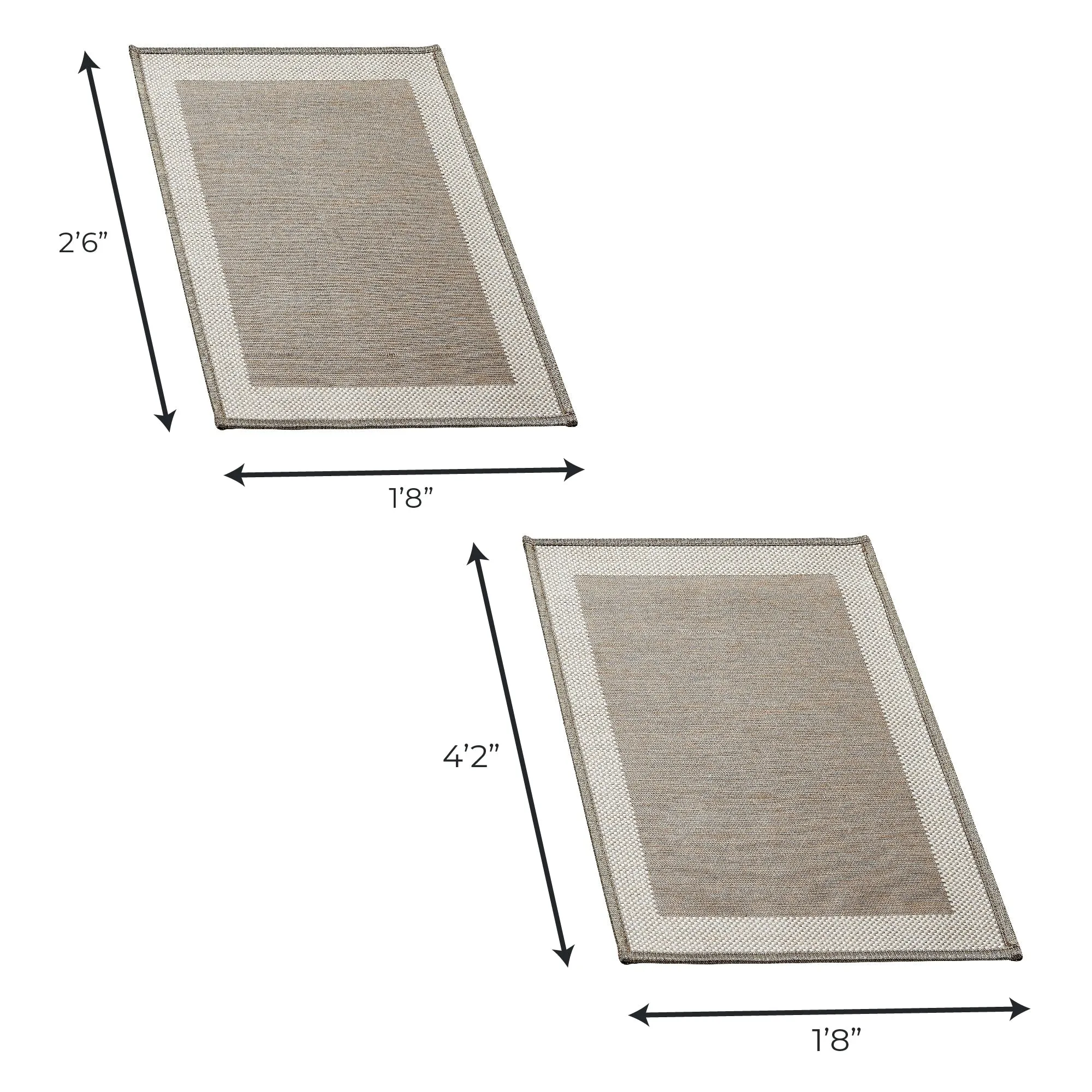 Linery & Co. Machine Washable Slip Resistant Bordered 2 Pack Accent Rugs