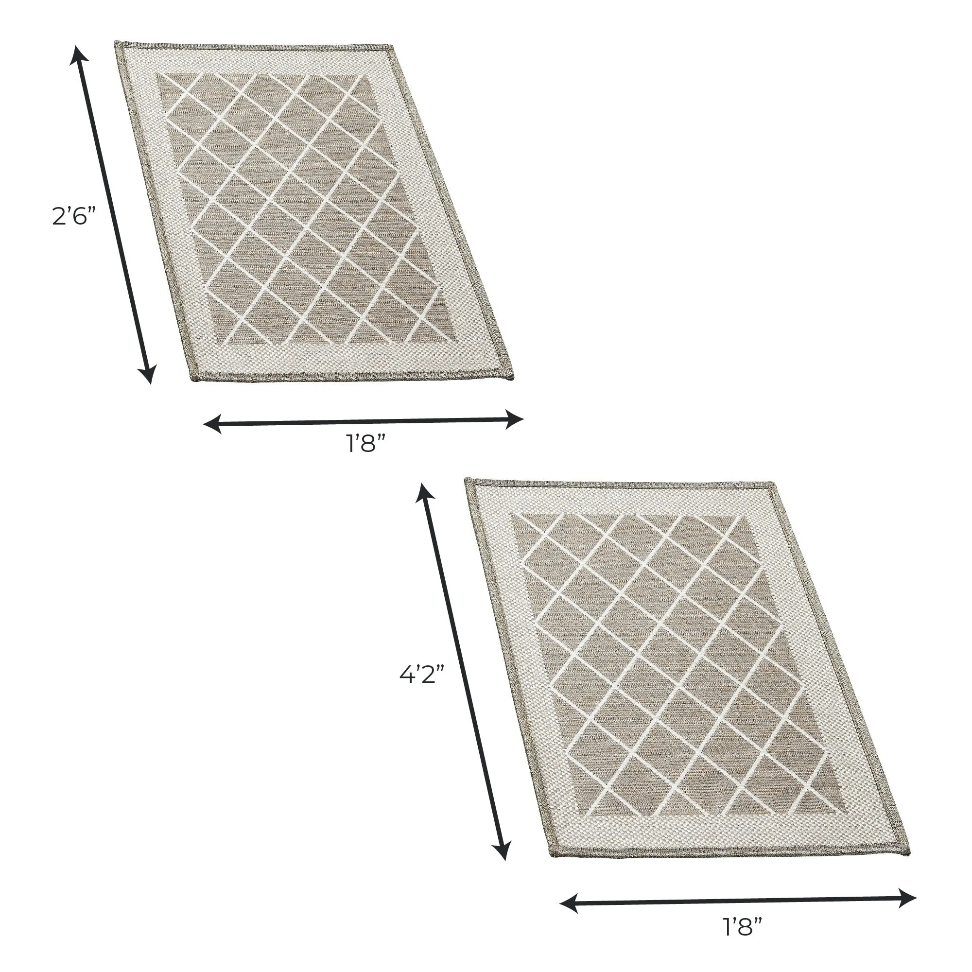 Linery & Co. Machine Washable Slip Resistant Bordered 2 Pack Accent Rugs