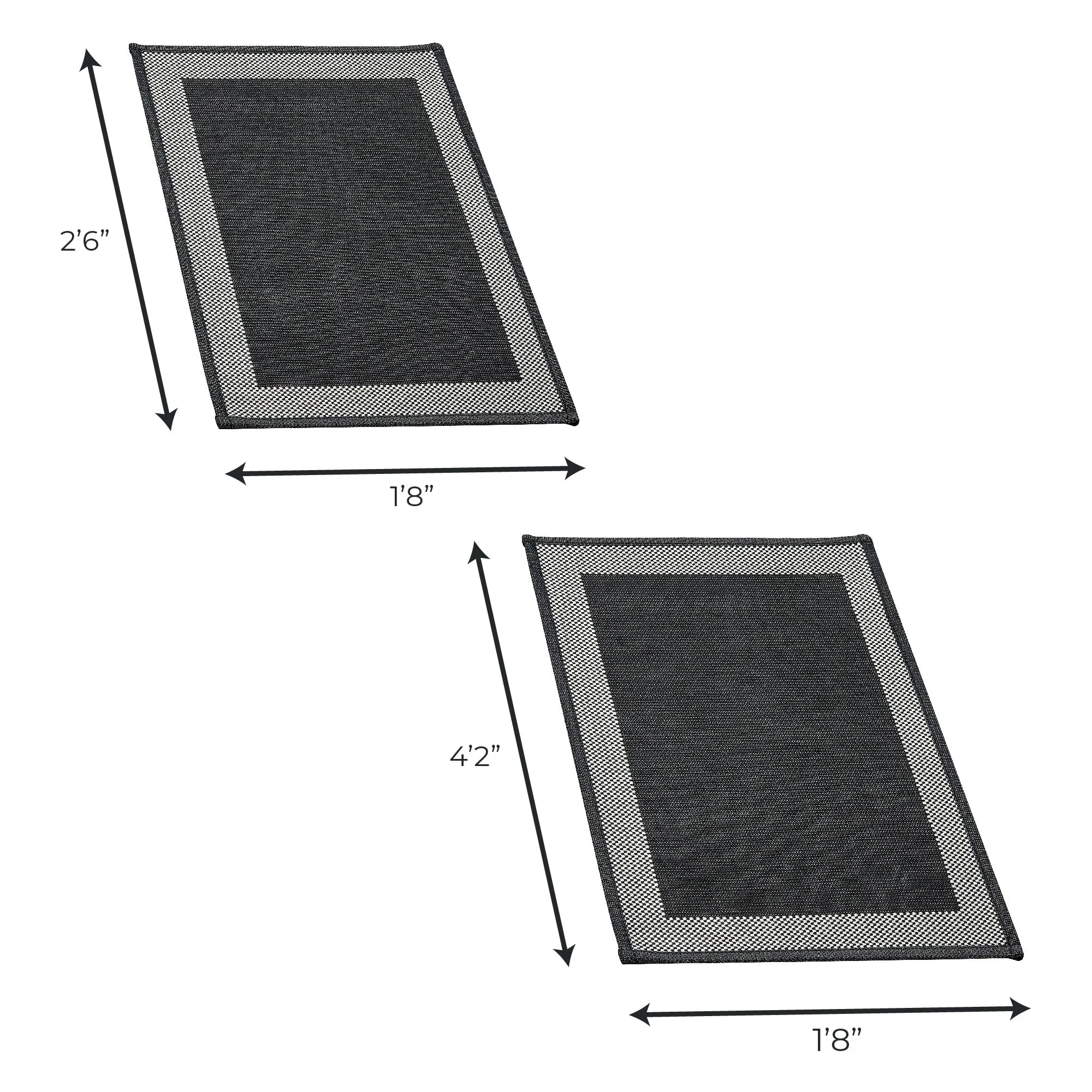Linery & Co. Machine Washable Slip Resistant Bordered 2 Pack Accent Rugs