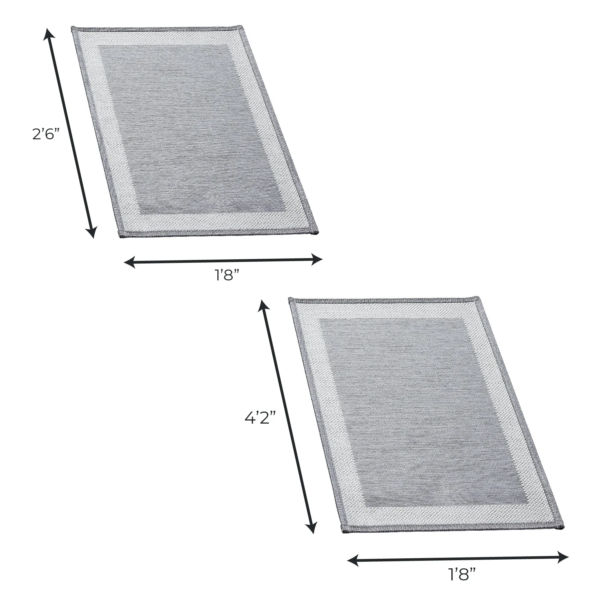 Linery & Co. Machine Washable Slip Resistant Bordered 2 Pack Accent Rugs