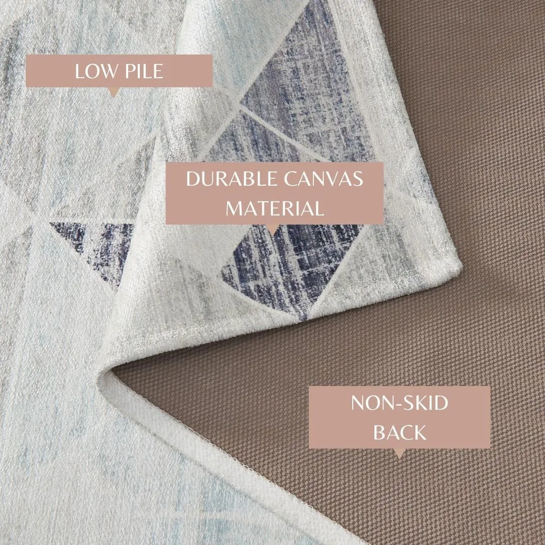 Linery & Co. Machine Washable Slip Resistant Geometric Printed Accent Rugs