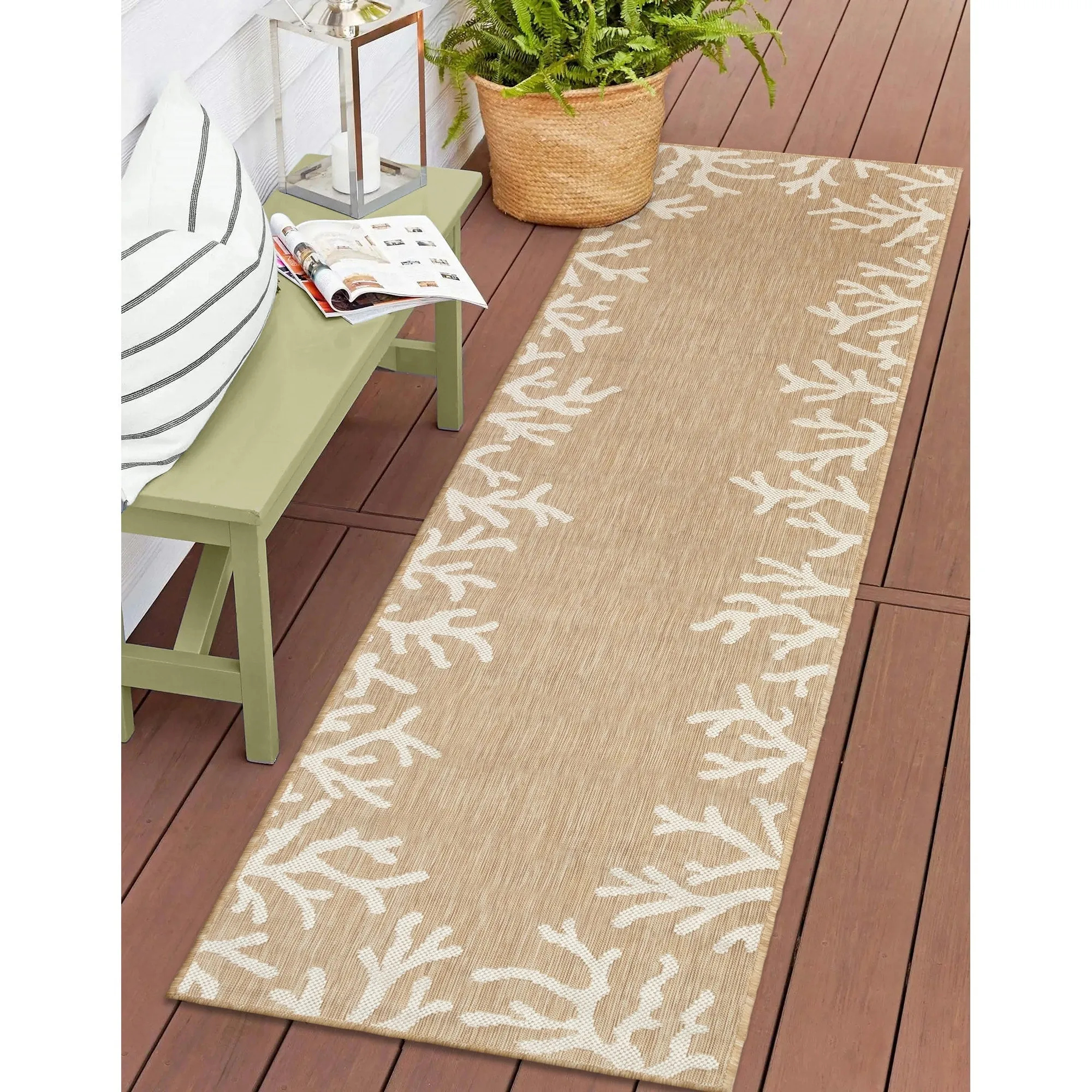 Liora Manne Carmel Coral Border Indoor/Outdoor Area Rug