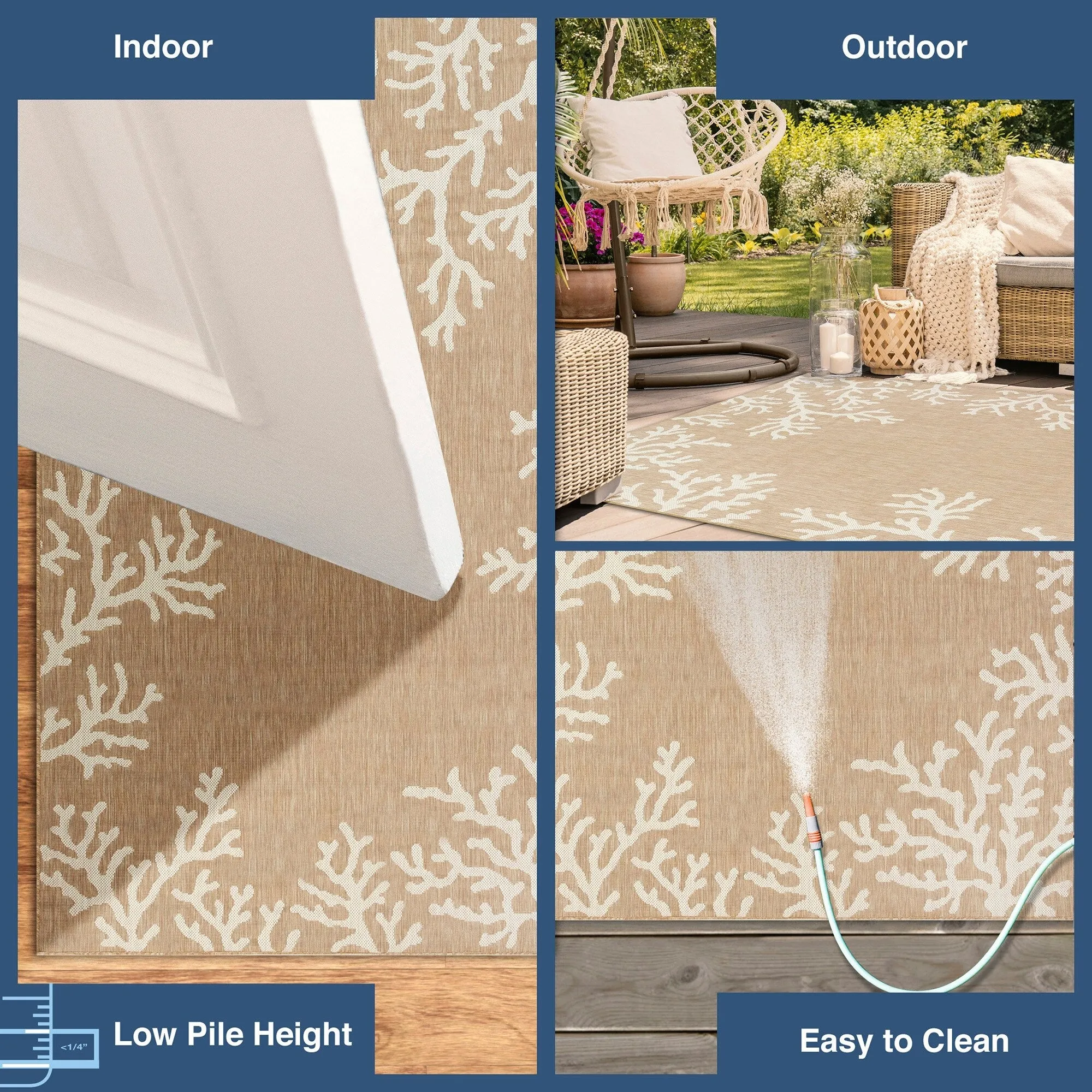 Liora Manne Carmel Coral Border Indoor/Outdoor Area Rug