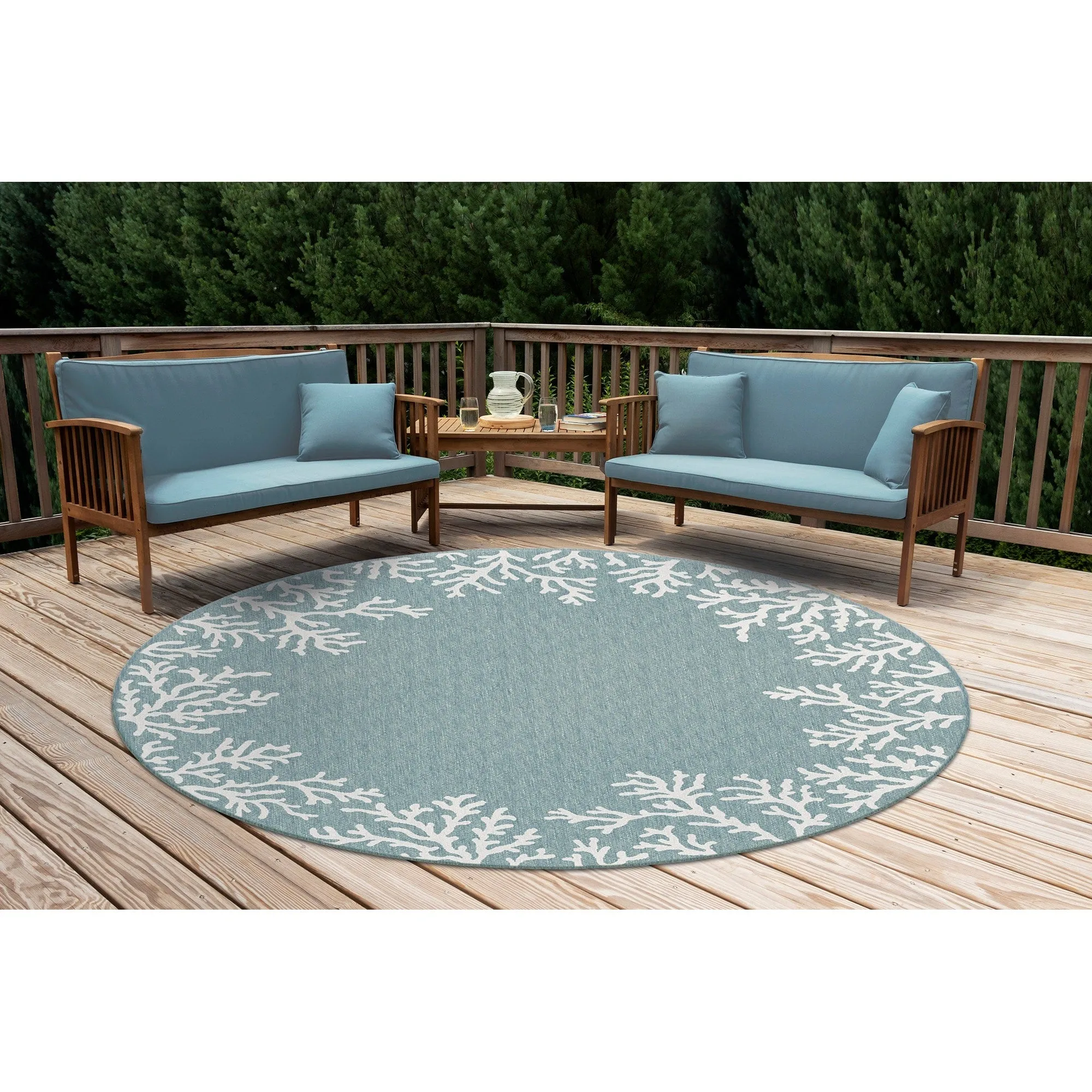 Liora Manne Carmel Coral Border Indoor/Outdoor Area Rug