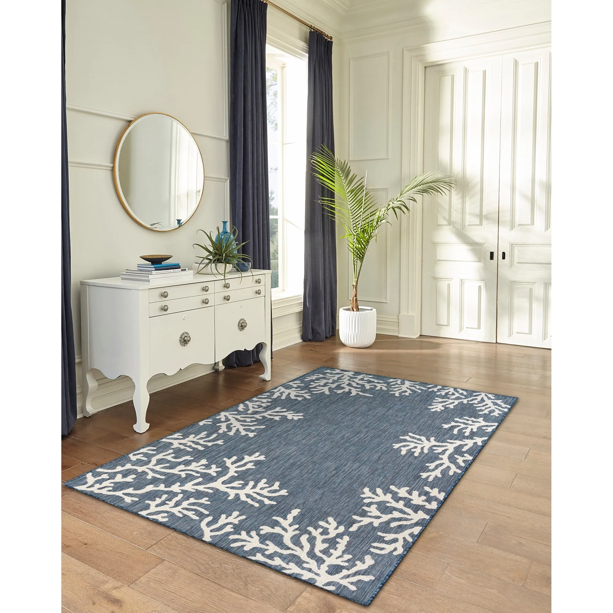 Liora Manne Carmel Coral Border Indoor/Outdoor Area Rug
