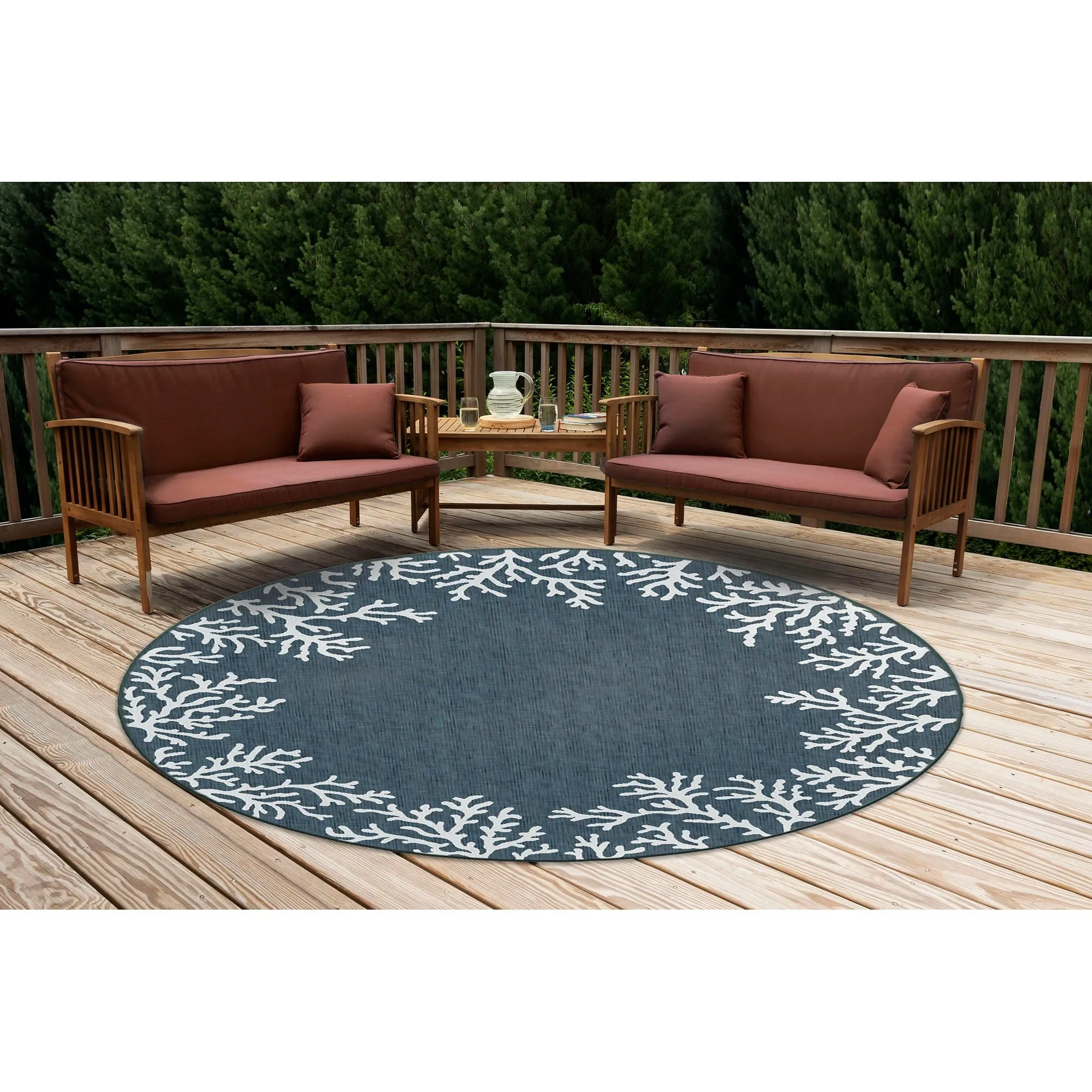 Liora Manne Carmel Coral Border Indoor/Outdoor Area Rug