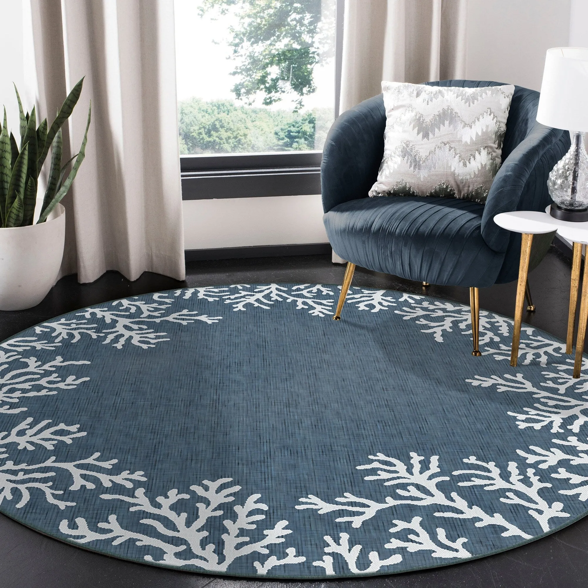 Liora Manne Carmel Coral Border Indoor/Outdoor Area Rug