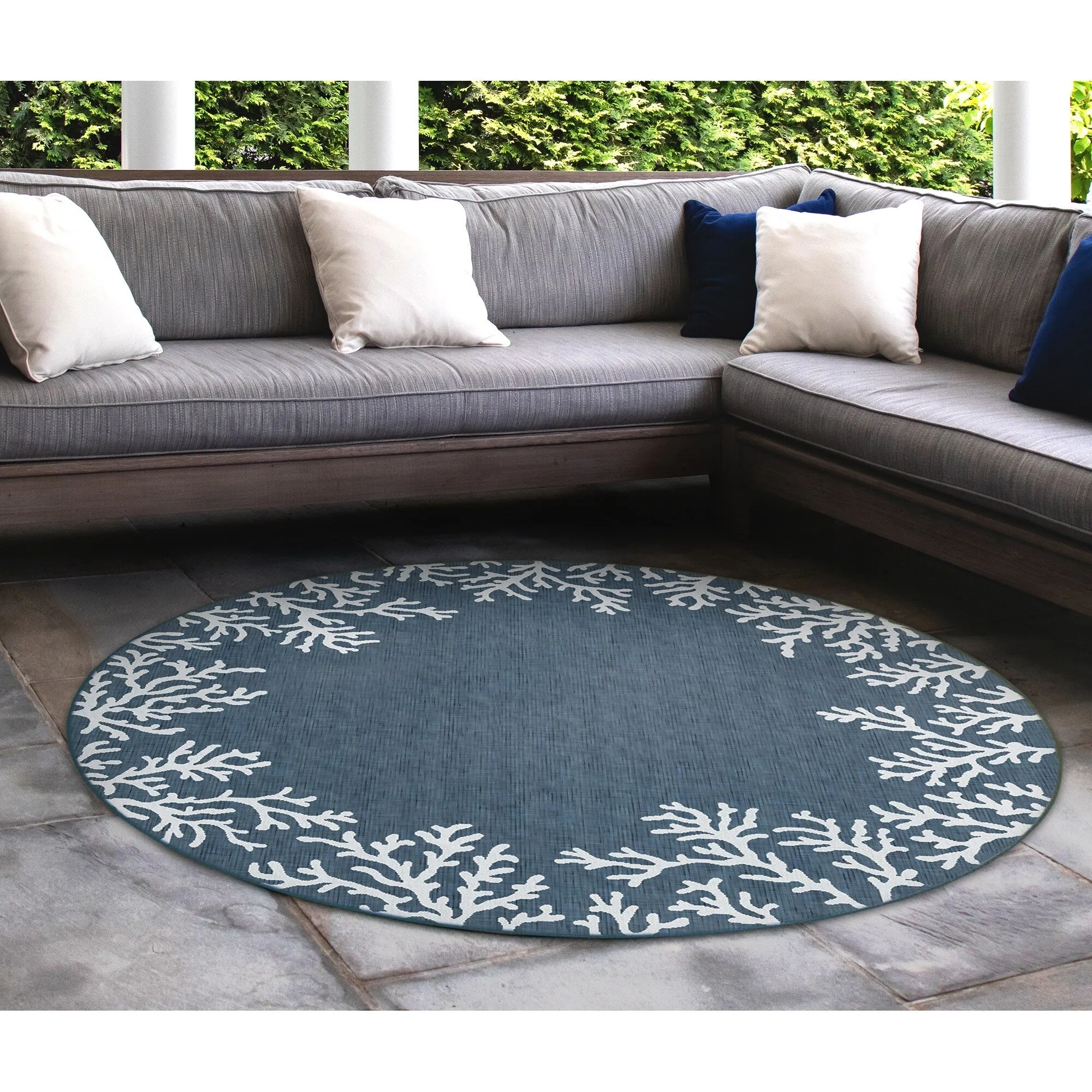 Liora Manne Carmel Coral Border Indoor/Outdoor Area Rug