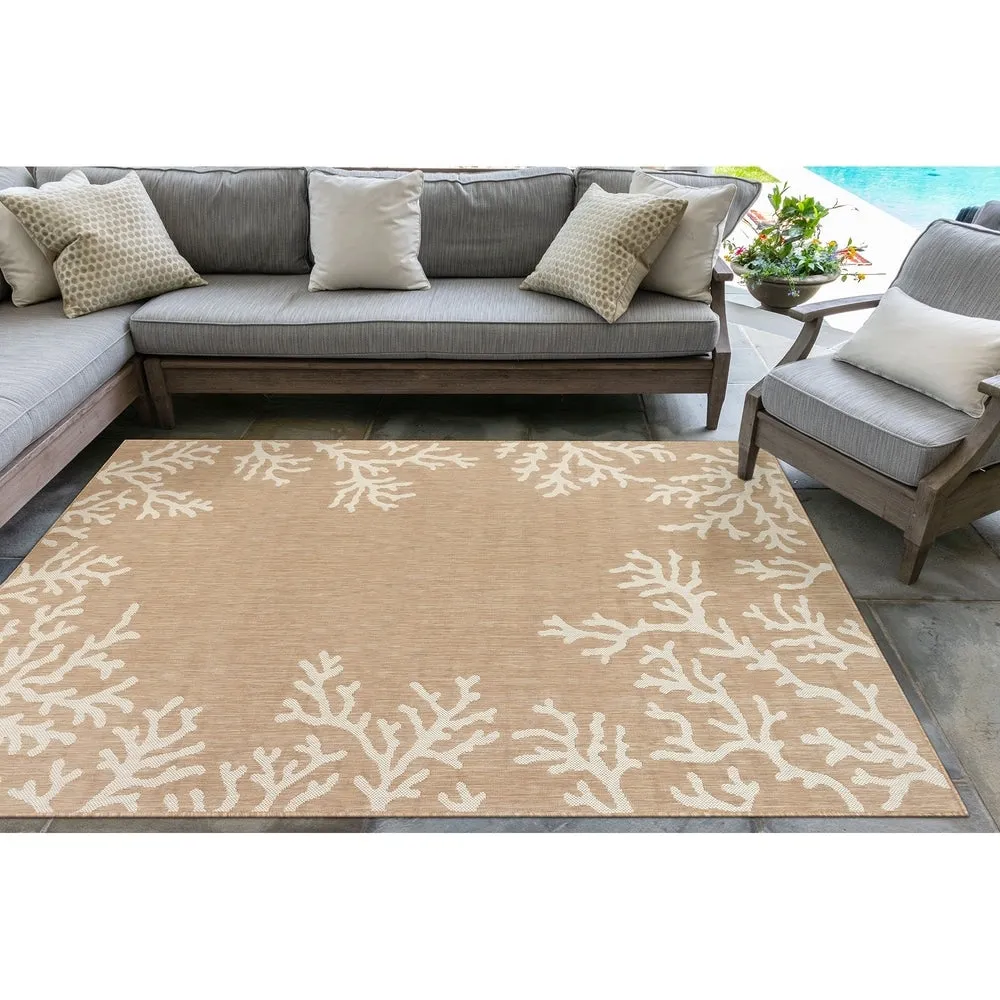 Liora Manne Carmel Coral Border Indoor/Outdoor Area Rug