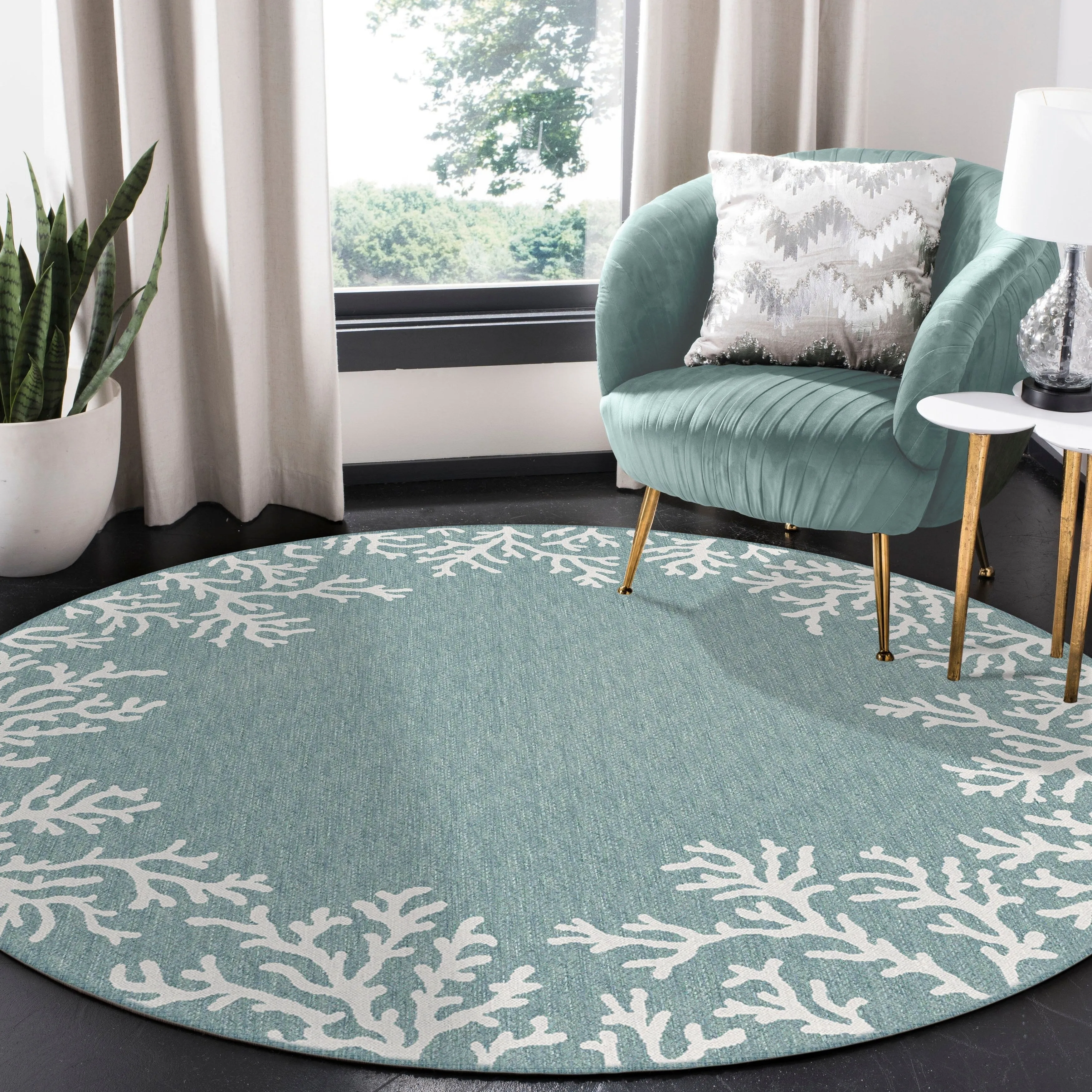 Liora Manne Carmel Coral Border Indoor/Outdoor Area Rug