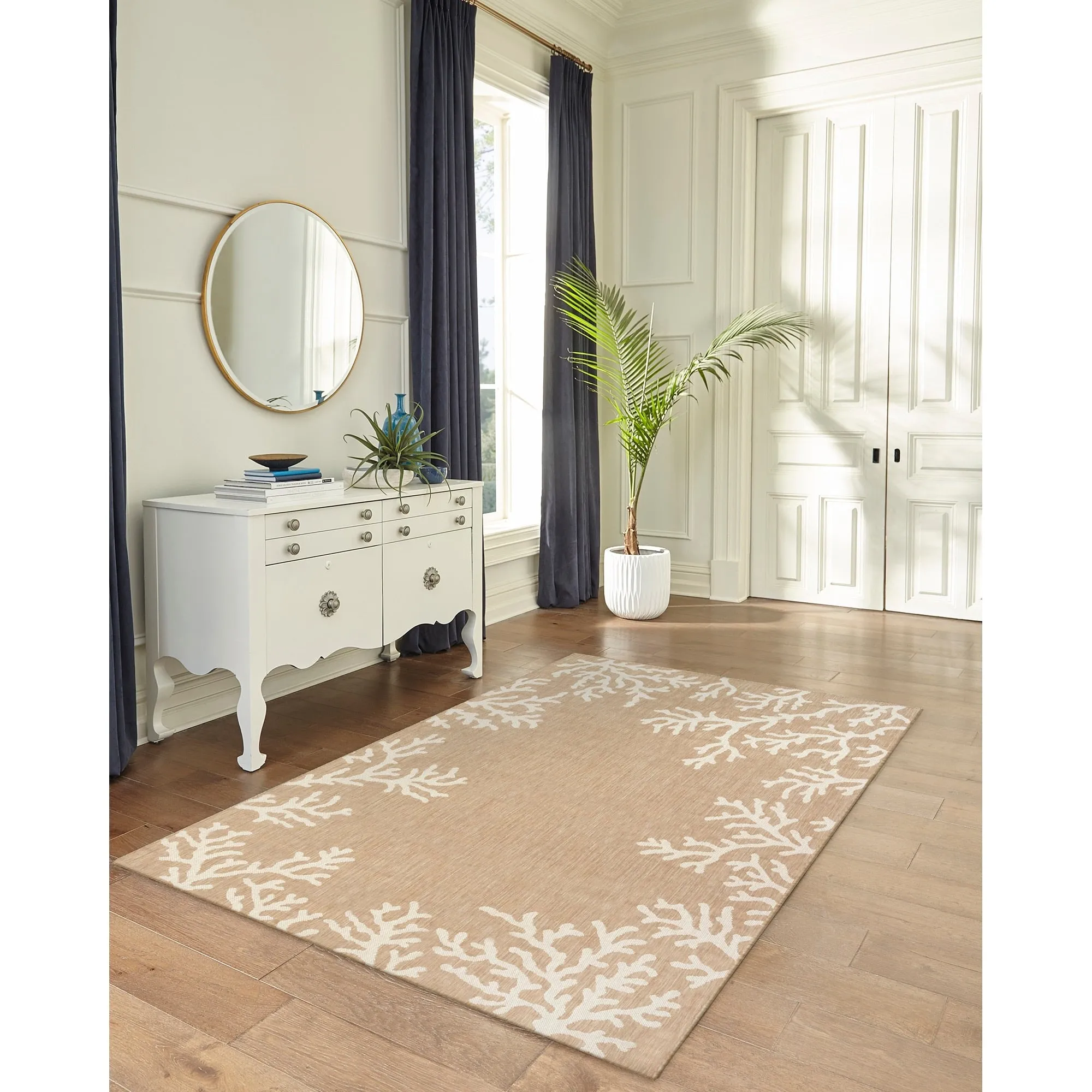 Liora Manne Carmel Coral Border Indoor/Outdoor Area Rug
