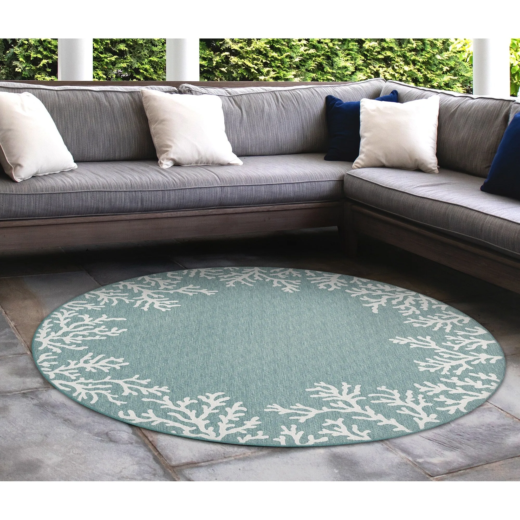Liora Manne Carmel Coral Border Indoor/Outdoor Area Rug