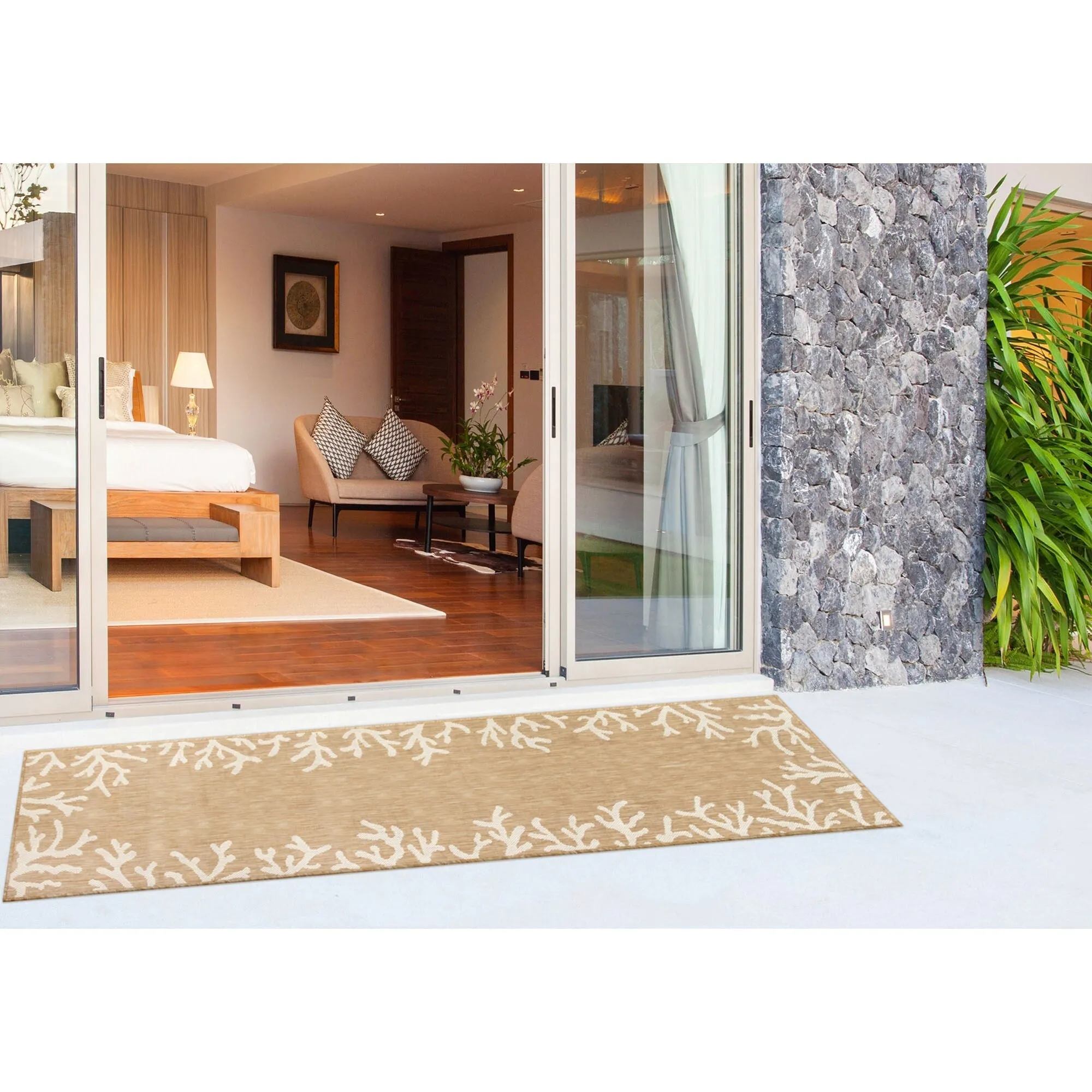 Liora Manne Carmel Coral Border Indoor/Outdoor Area Rug