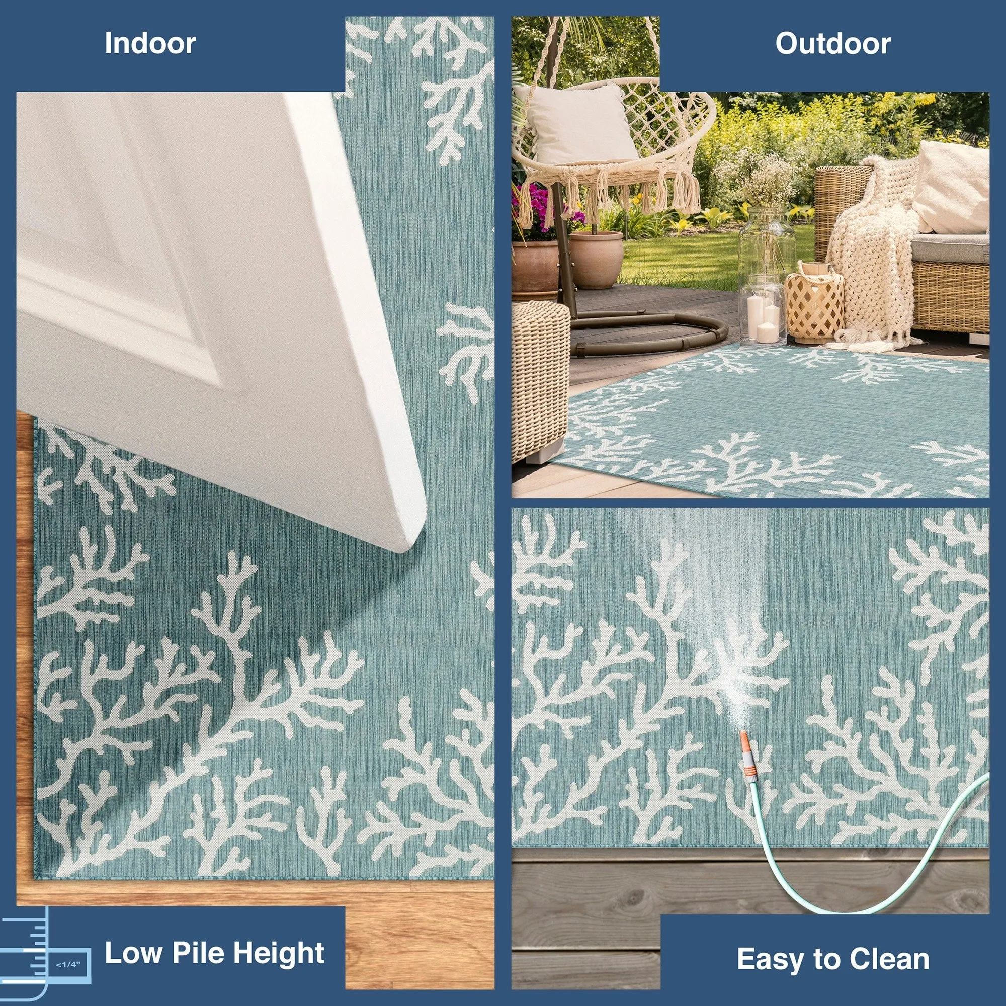 Liora Manne Carmel Coral Border Indoor/Outdoor Area Rug