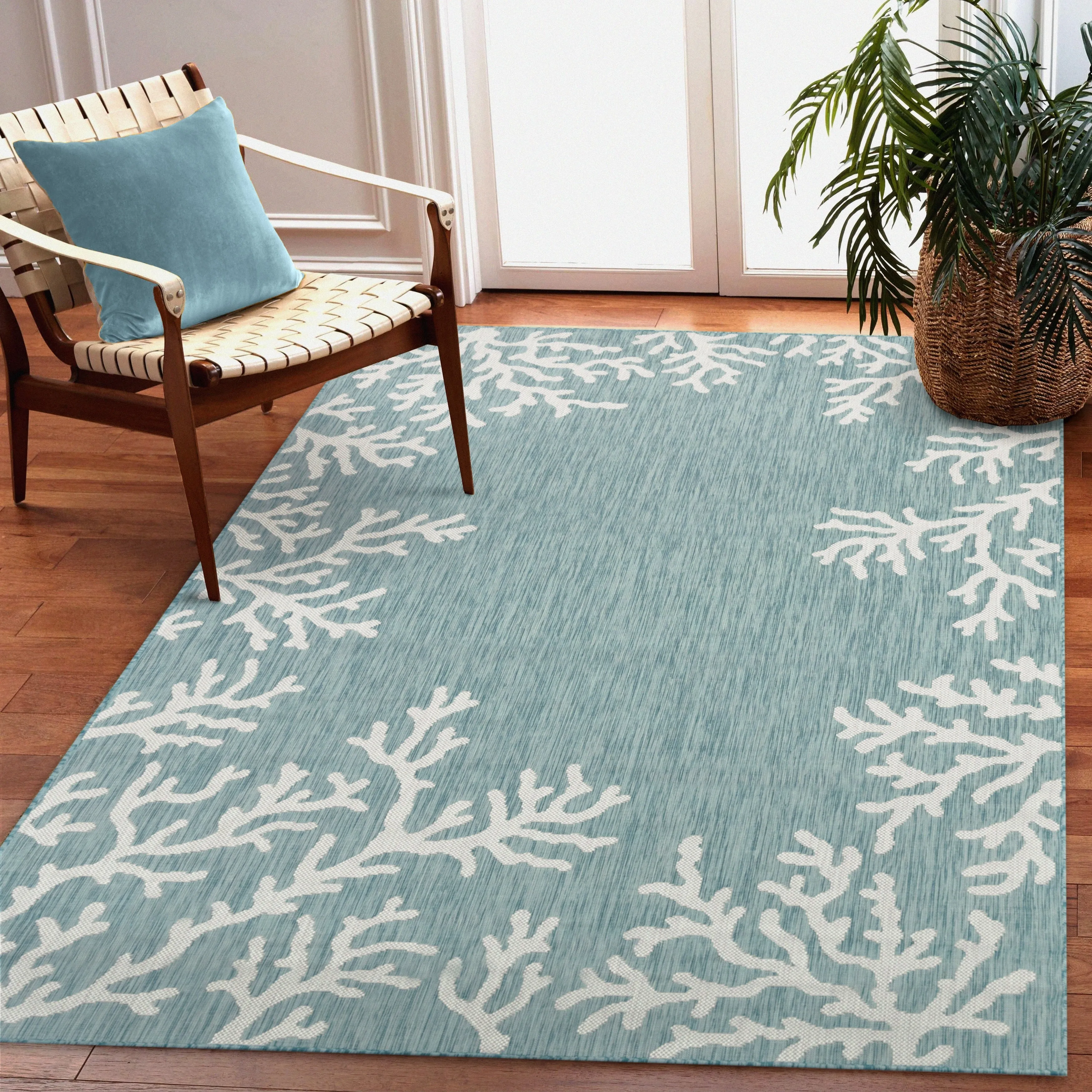 Liora Manne Carmel Coral Border Indoor/Outdoor Area Rug