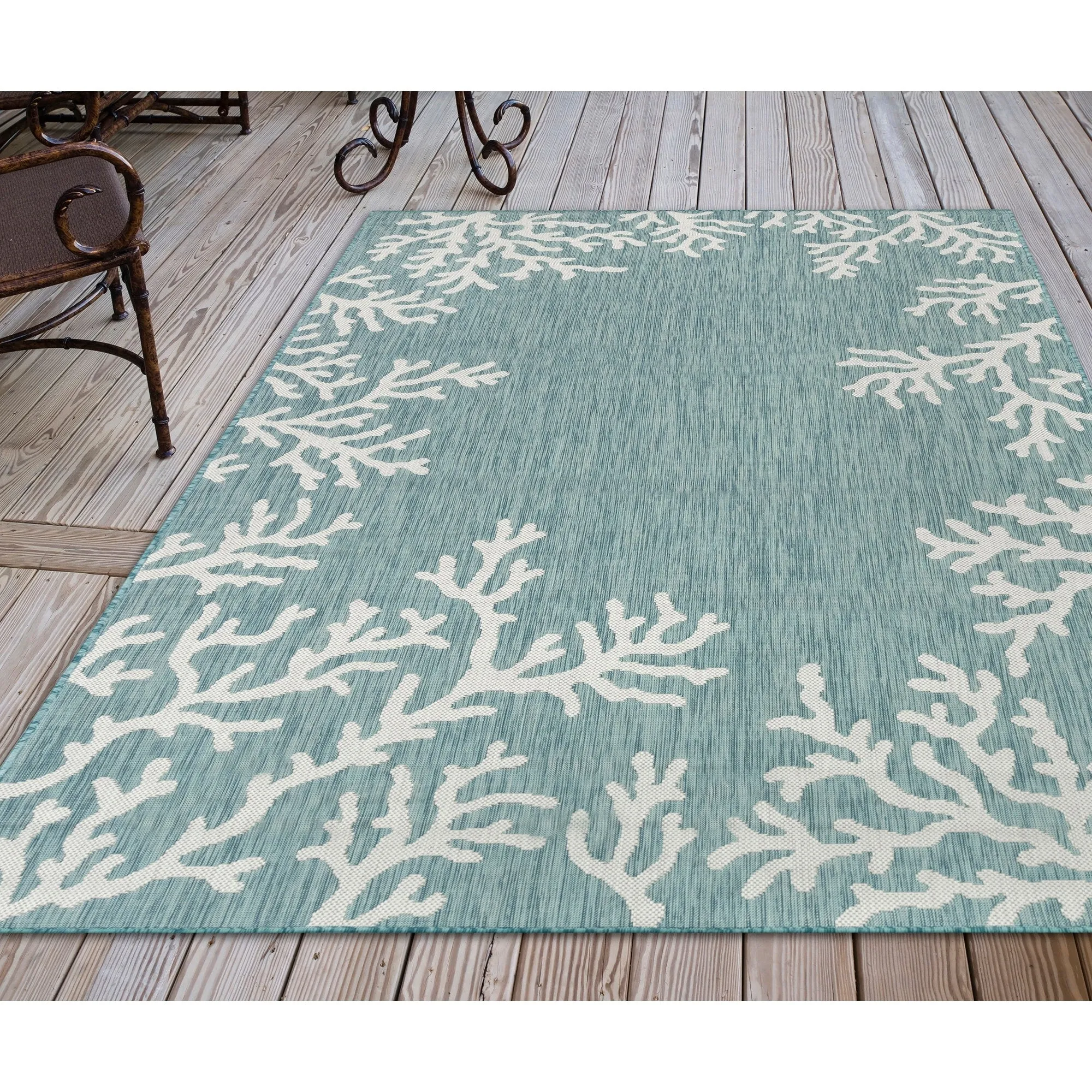 Liora Manne Carmel Coral Border Indoor/Outdoor Area Rug