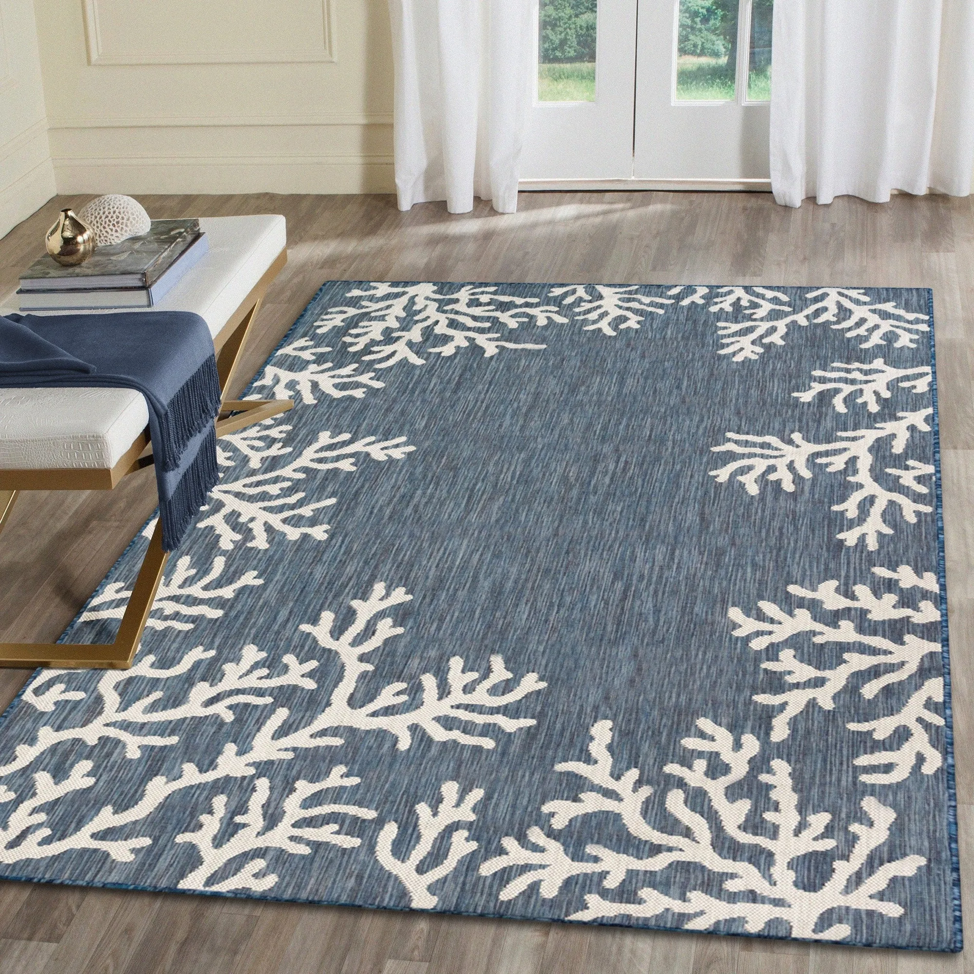 Liora Manne Carmel Coral Border Indoor/Outdoor Area Rug