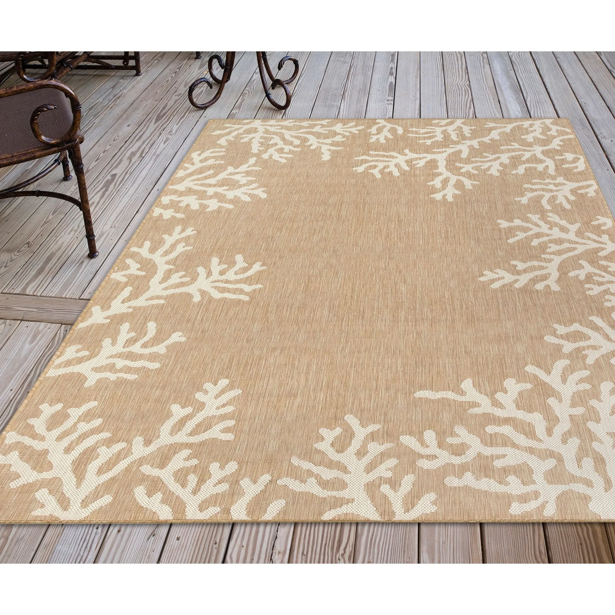 Liora Manne Carmel Coral Border Indoor/Outdoor Area Rug