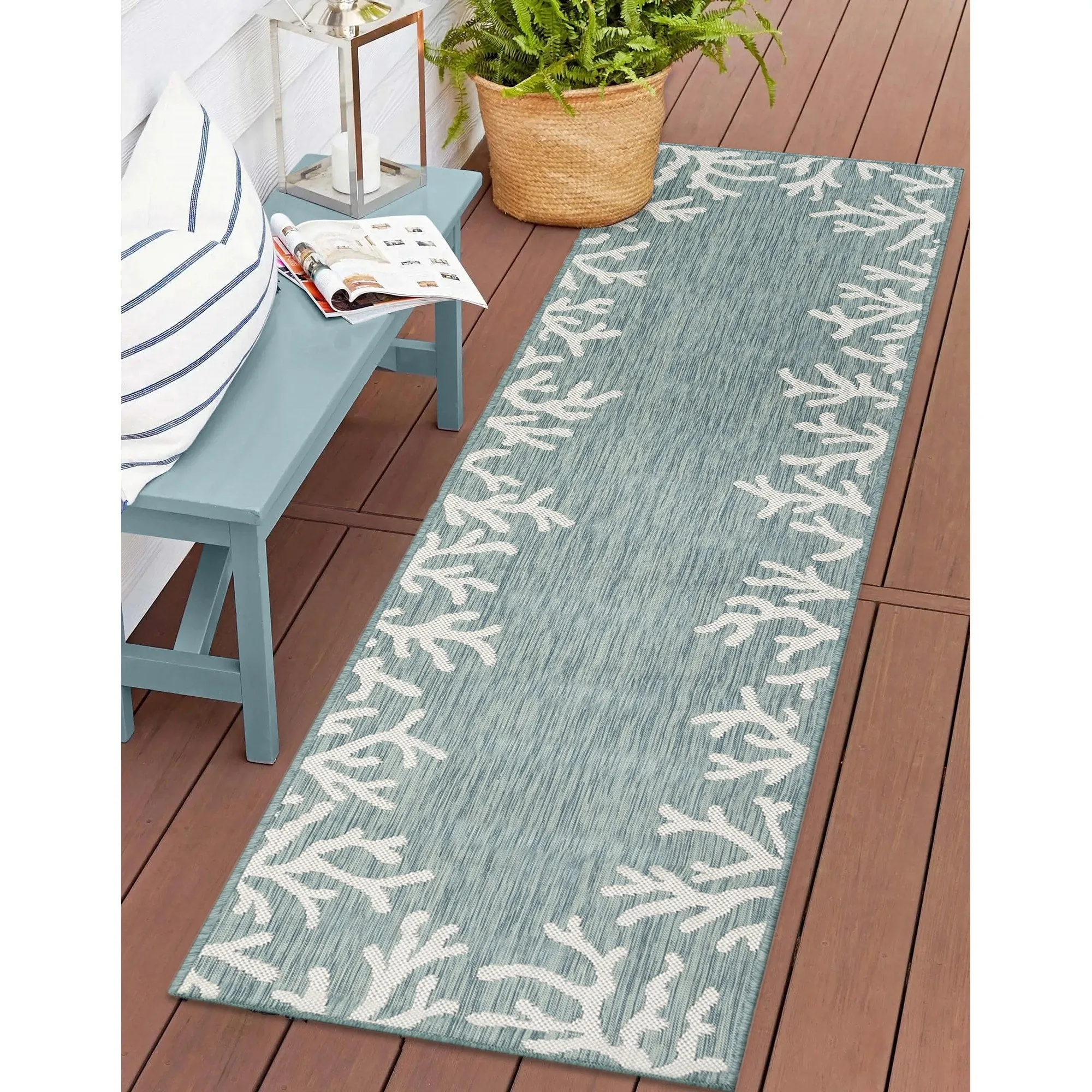 Liora Manne Carmel Coral Border Indoor/Outdoor Area Rug
