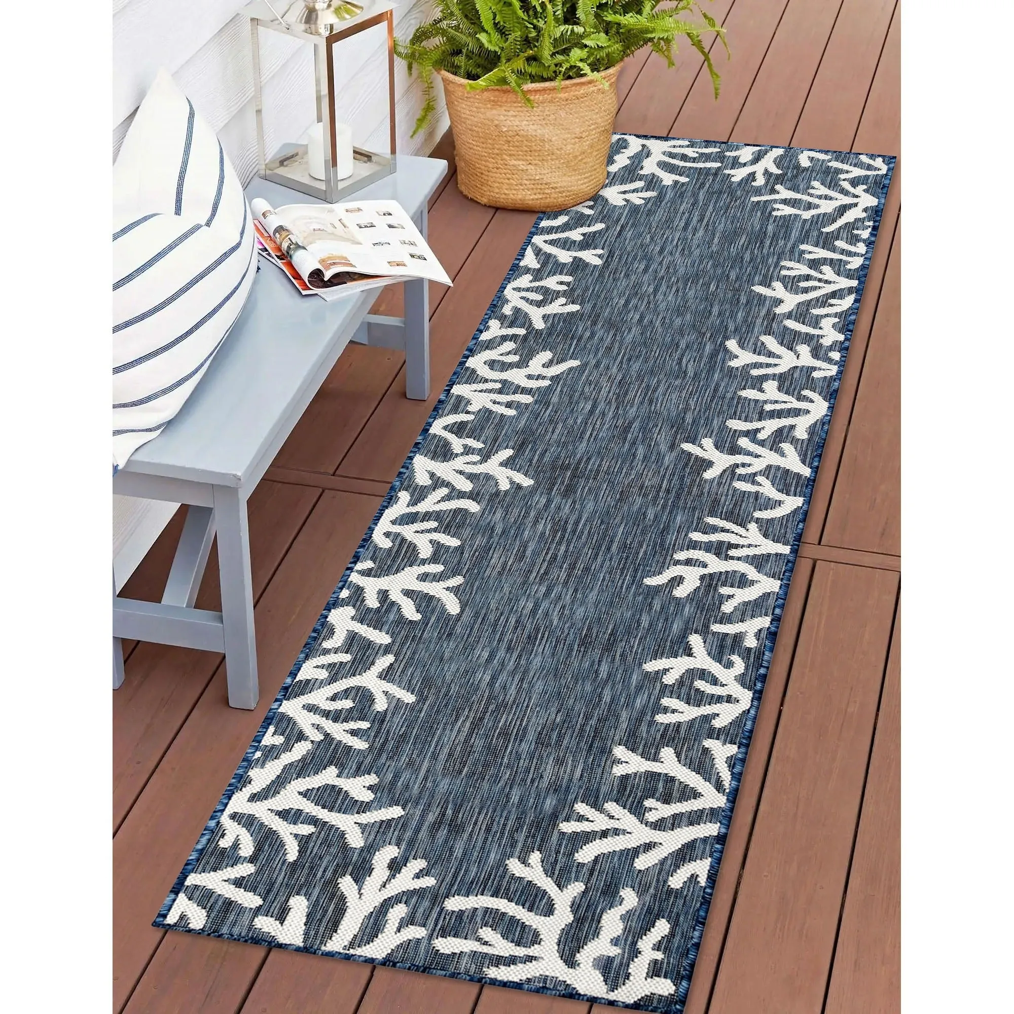 Liora Manne Carmel Coral Border Indoor/Outdoor Area Rug