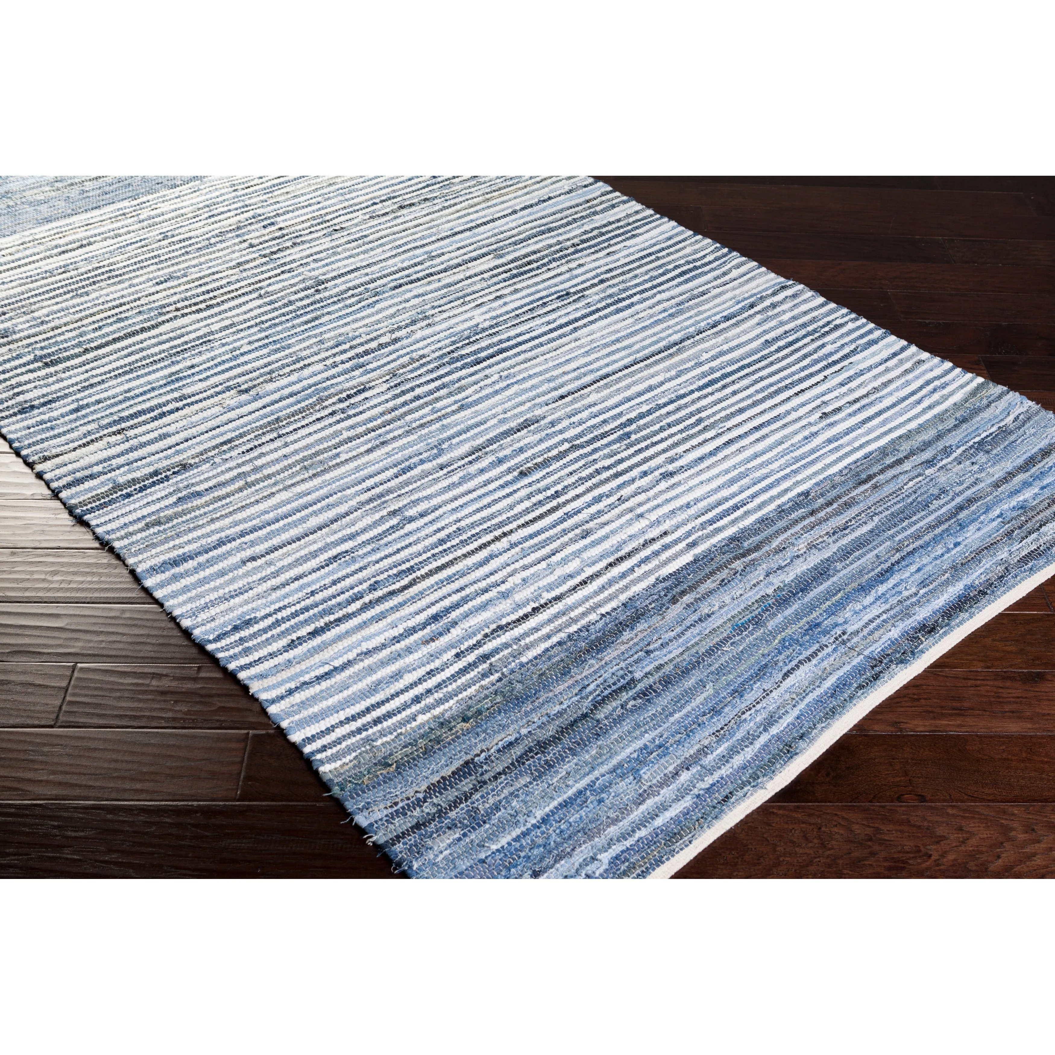 Livabliss Carabello Handmade Casual Denim Stripe Area Rug