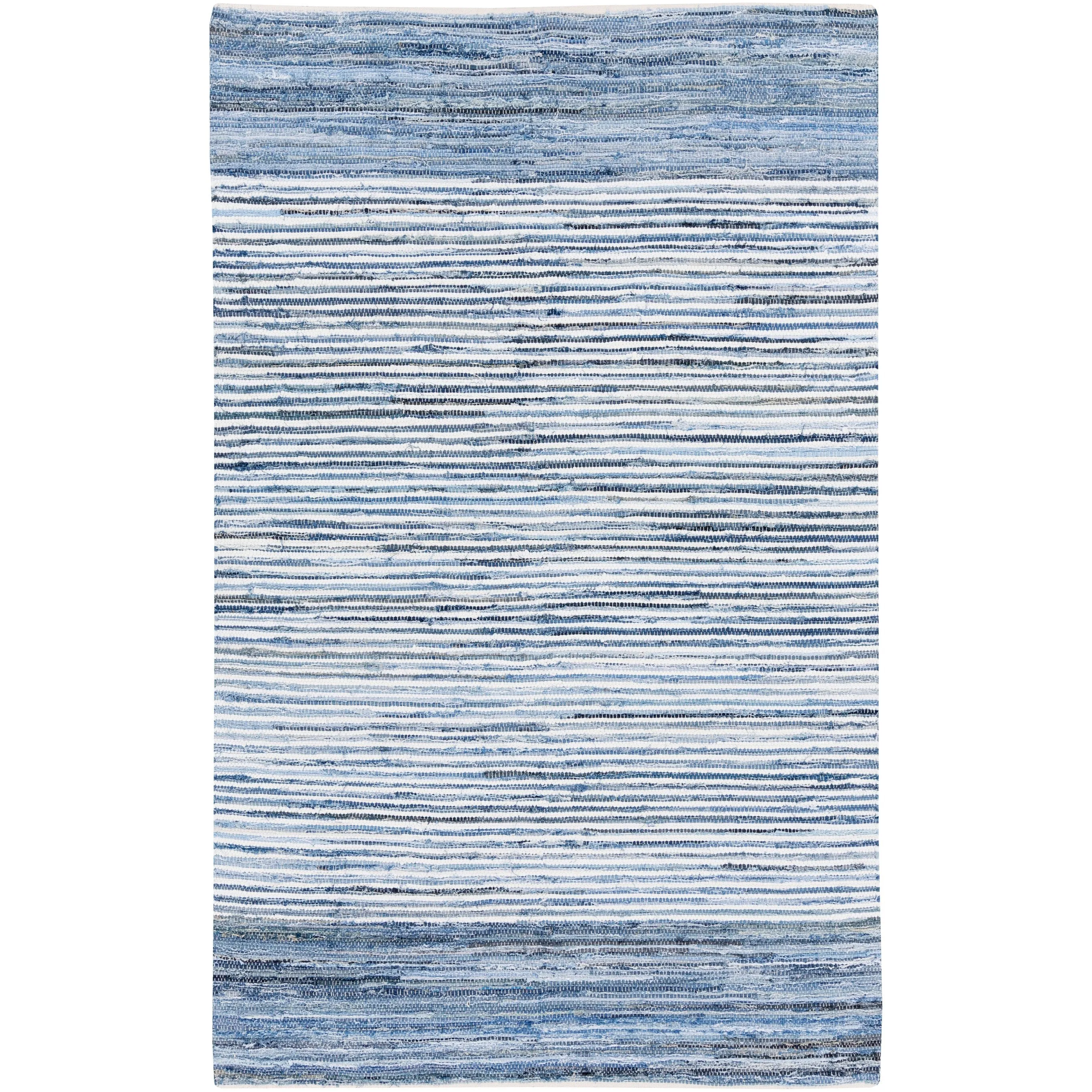 Livabliss Carabello Handmade Casual Denim Stripe Area Rug